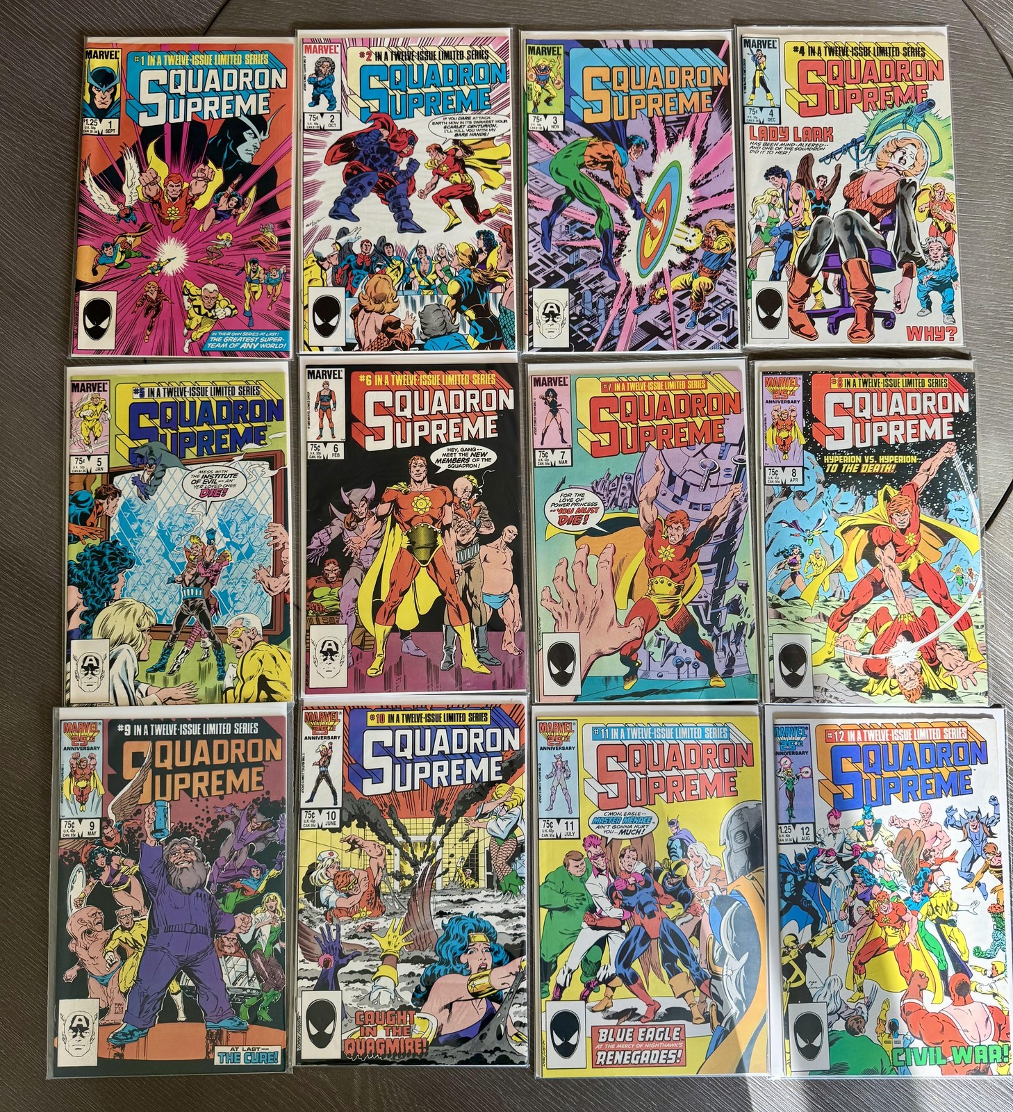 Squadron Supreme #1-12 1985 MARVEL COMICS Complete 12-Issue Set Copper Age F/VF Squadron Supreme #1-12 1985 MARVEL COMICS Complete 12-Issue Set Copper Age F/VF