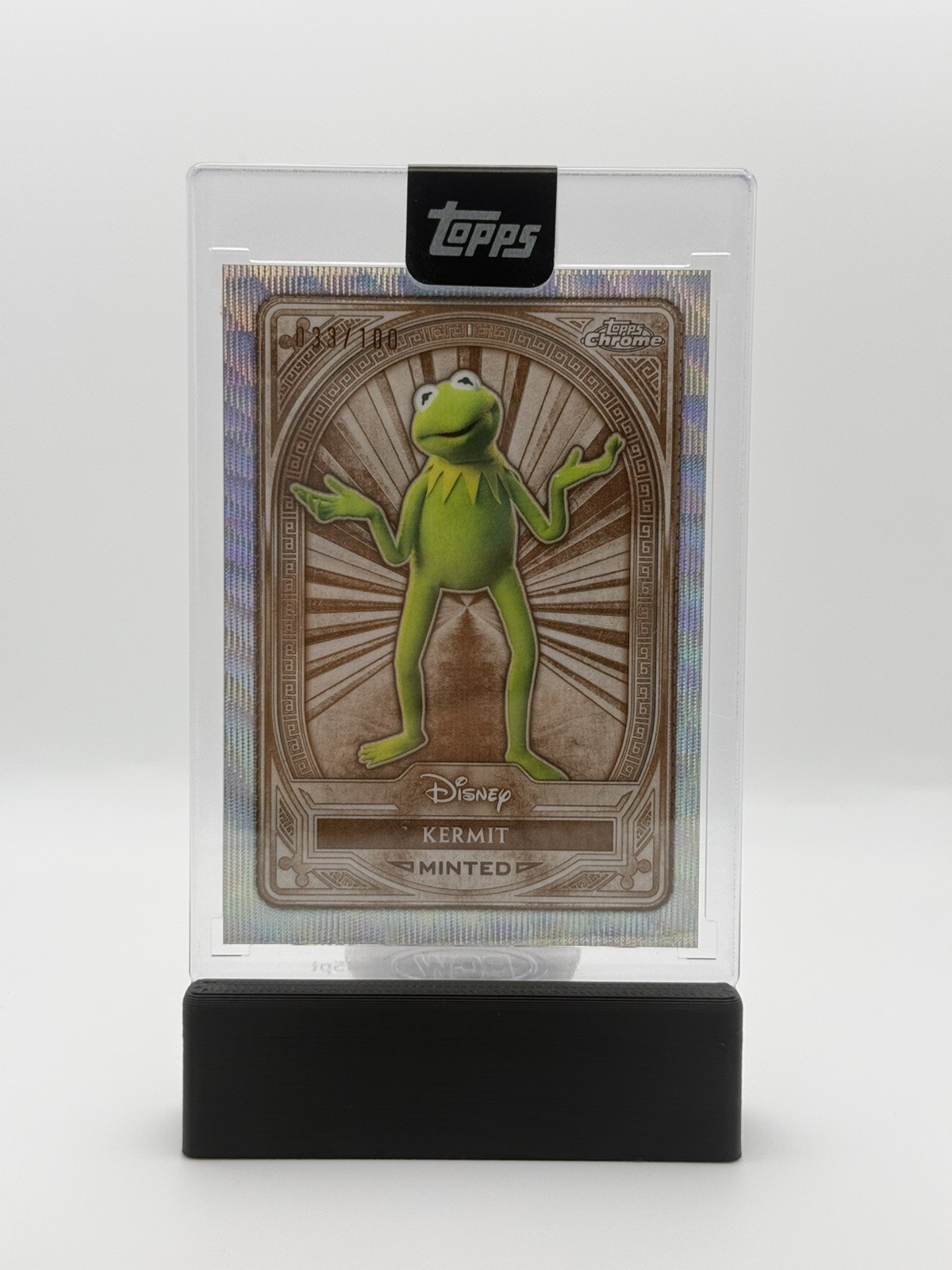 2025 Topps Chrome Mint Disney Encased Kermit the Frog Card /100 