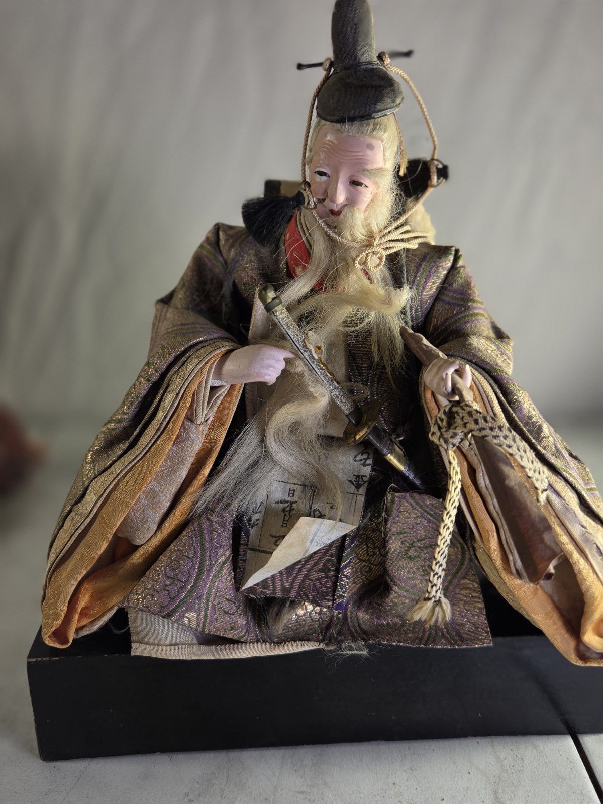 Antique Japanese Musha Ningyo Samurai Court Doll Takenouchi no Sukune Warrior Antique Japanese Musha Ningyo Samurai Court Doll Takenouchi no Sukune Warrior