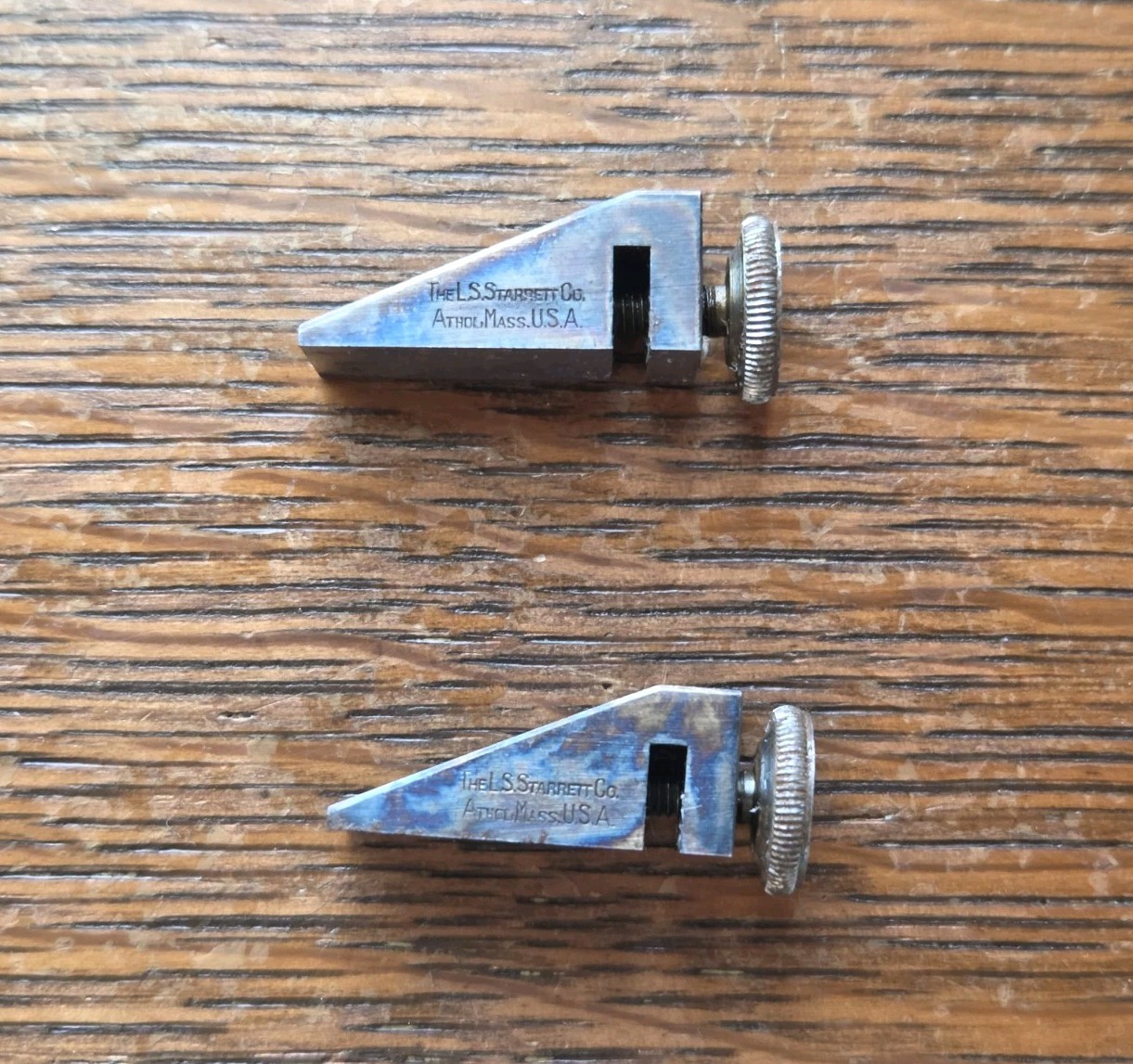 (2) Vintage L. S. Starrett No. 298 Key Seat Rule Clamps Machinist Tools USA (2) Vintage L. S. Starrett No. 298 Key Seat Rule Clamps Machinist Tools USA