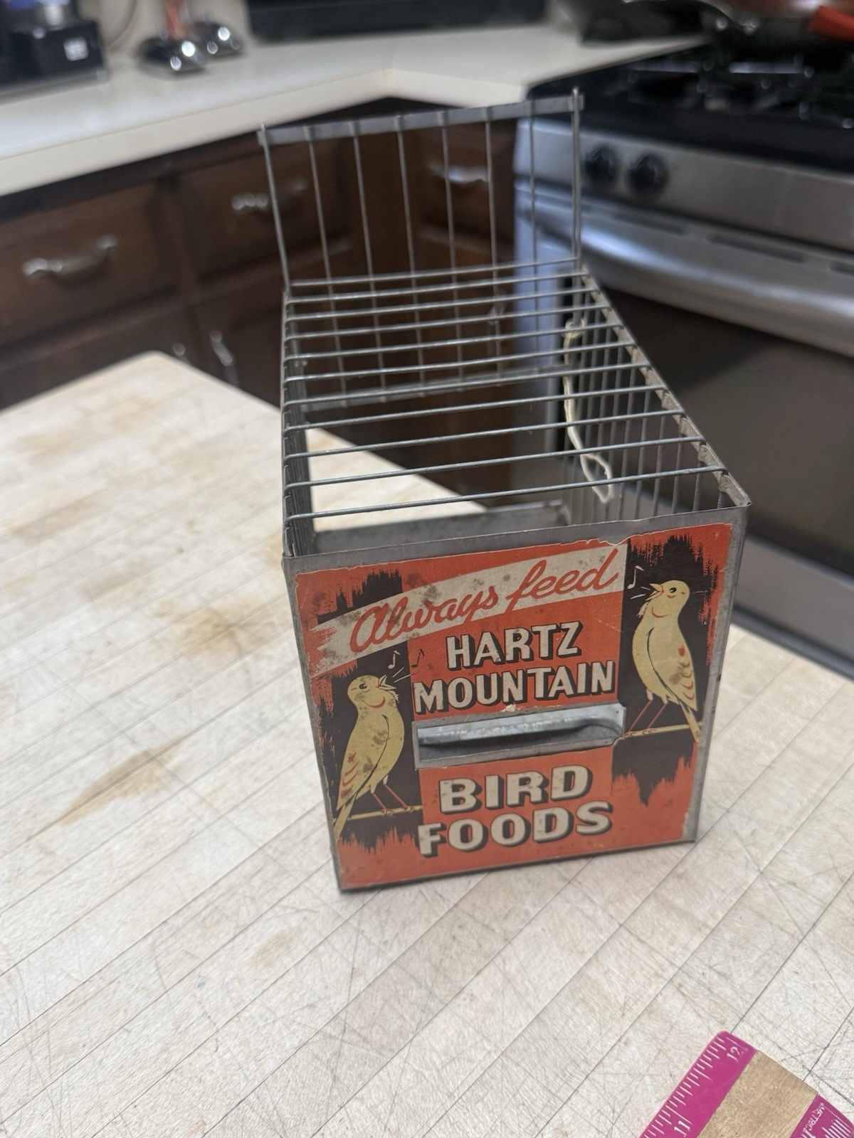 Vintage Hartz Mountain Foods Bird Cage Metal Transport Cage Advertising Vintage Hartz Mountain Foods Bird Cage Metal Transport Cage Advertising