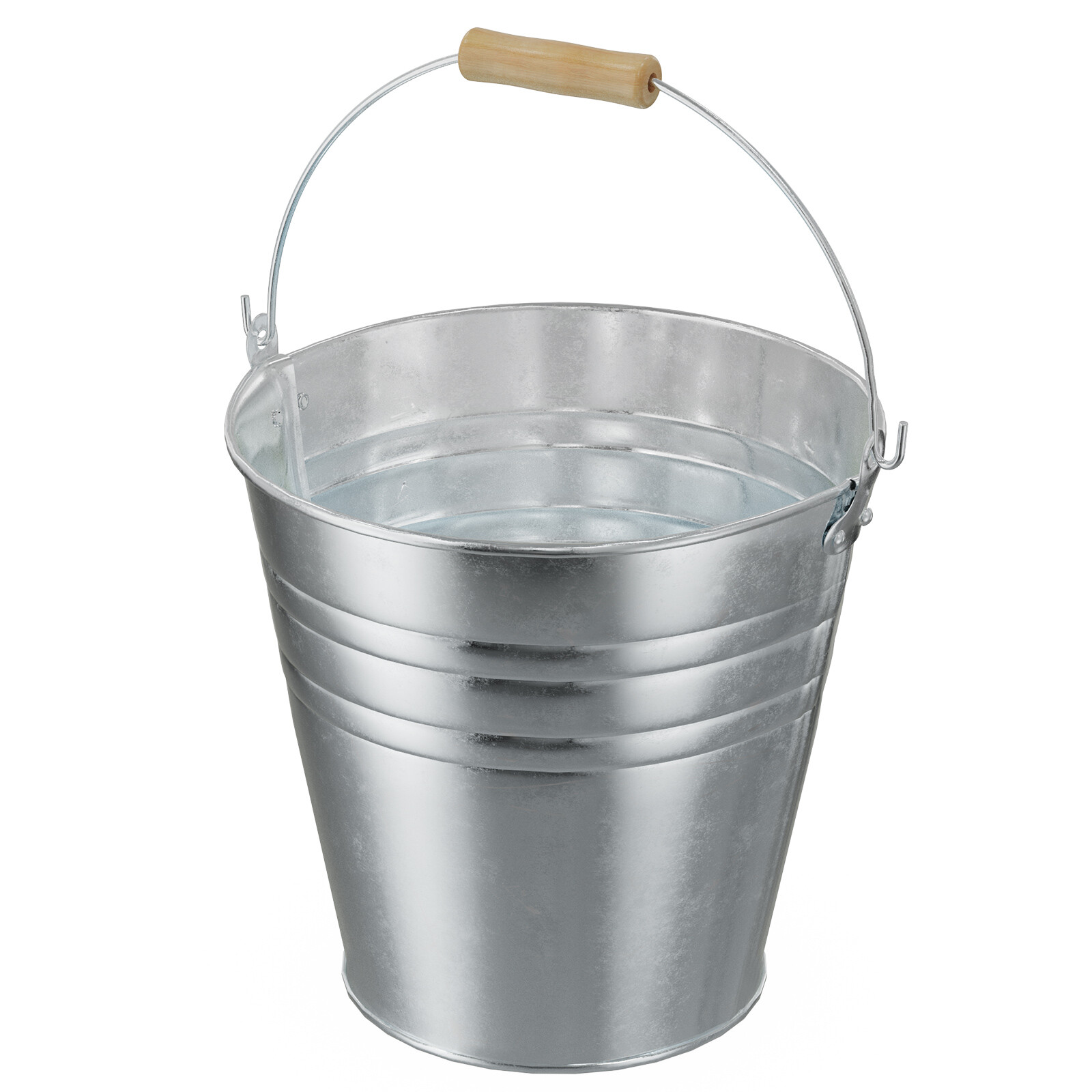 12in Large Galvanized Metal Bucket Rustproof Ice Pail with Wood Handle For Party 12in Large Galvanized Metal Bucket Rustproof Ice Pail with Wood Handle For Party