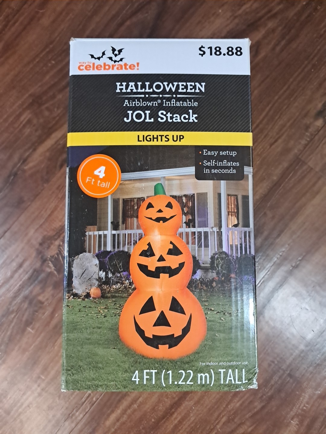 Way To Celebrate Halloween Airblown Inflatable JOL Stack Lights Up 4ft Way To Celebrate Halloween Airblown Inflatable JOL Stack Lights Up 4ft
