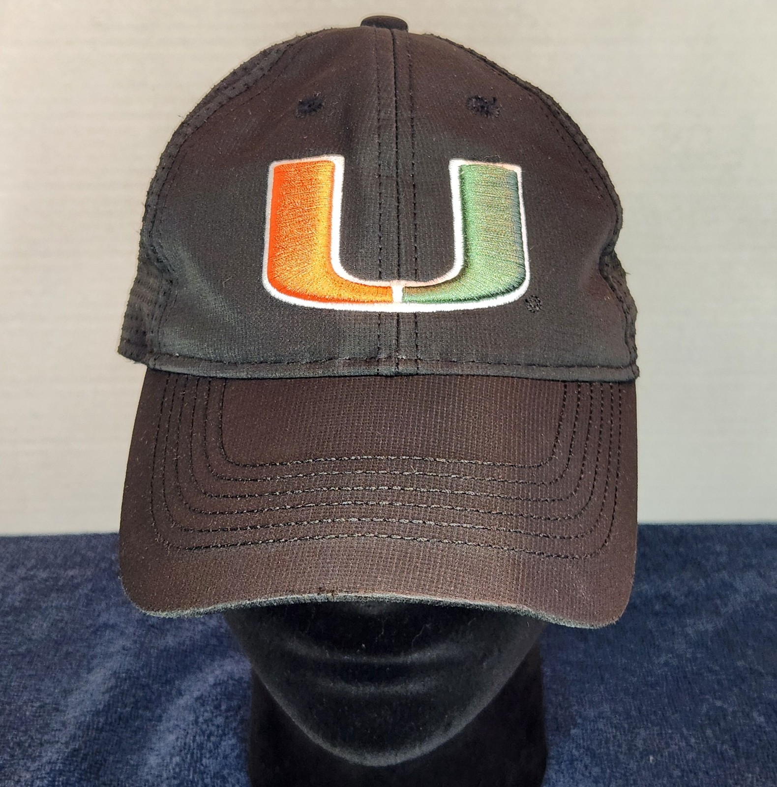 Black University of Miami Hurricanes Adjustable Baseball Cap / Hat