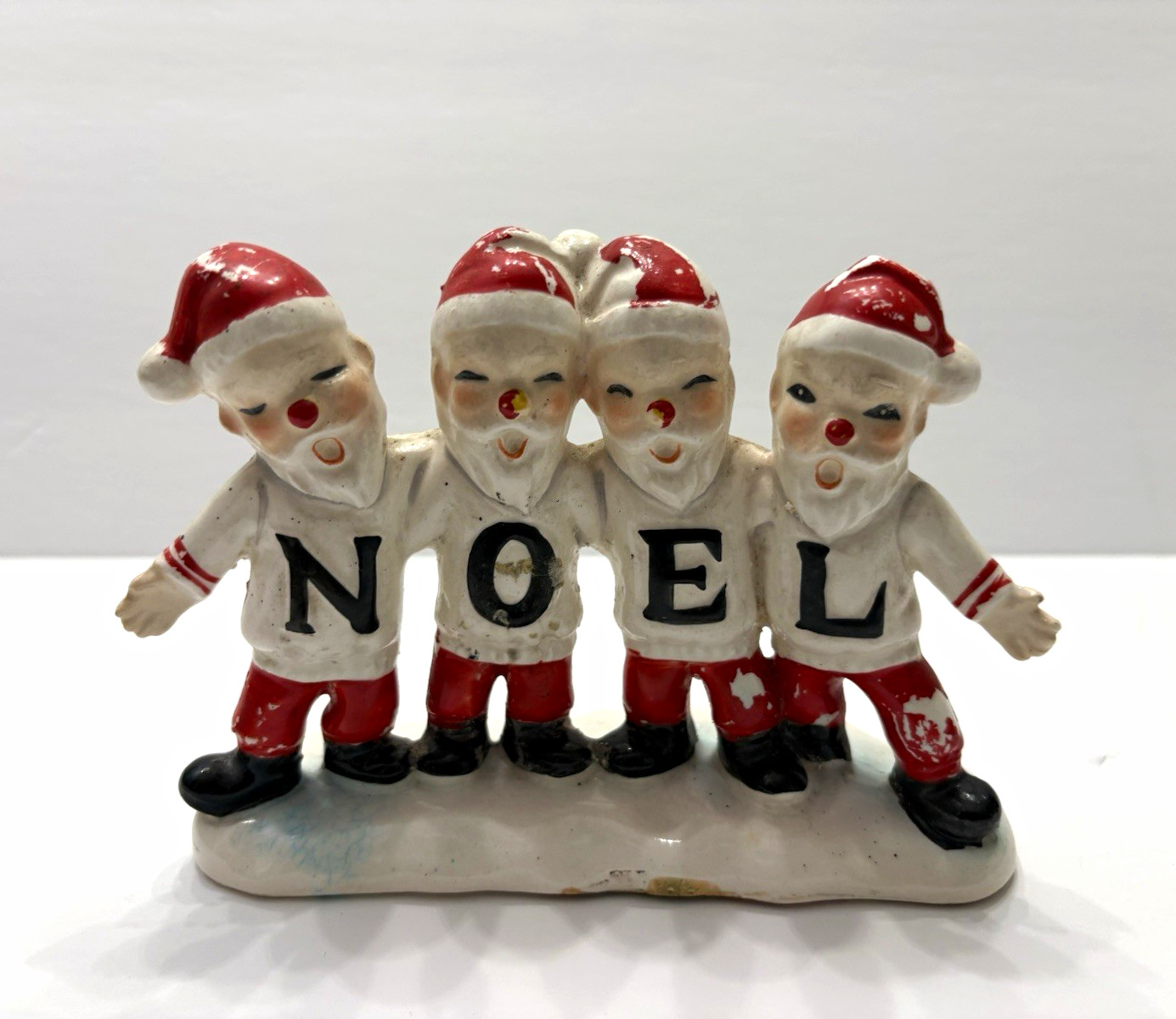 VINTAGE SHAFFORD JAPAN PORCELAIN FIGURINE W/ FOUR CAROLING SANTAS NOEL CHRISTMAS VINTAGE SHAFFORD JAPAN PORCELAIN FIGURINE W/ FOUR CAROLING SANTAS NOEL CHRISTMAS