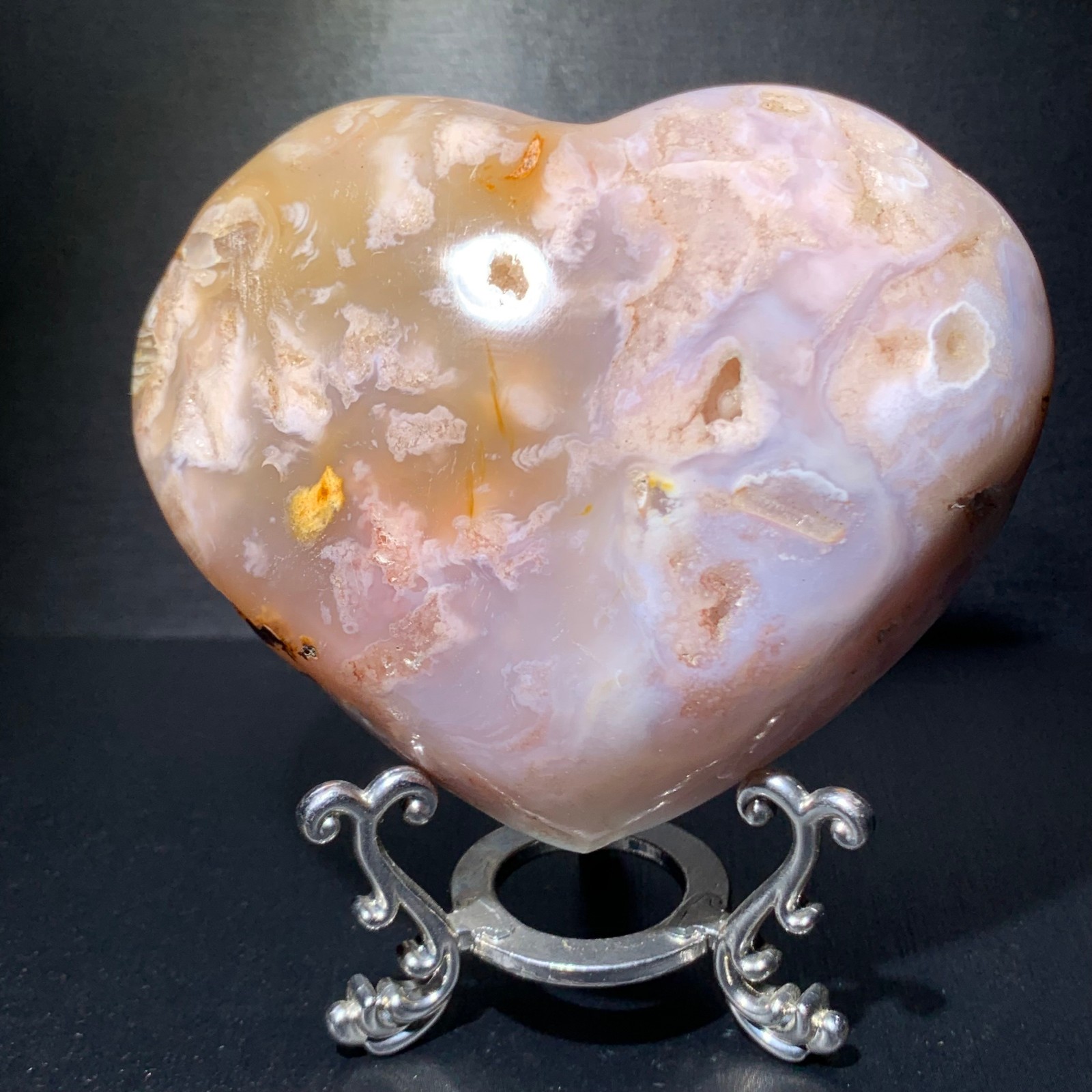 430g Rare Cherry Blossom Agate Quartz Crystal Heart Rough Gemstone Love Specime 430g Rare Cherry Blossom Agate Quartz Crystal Heart Rough Gemstone Love Specime