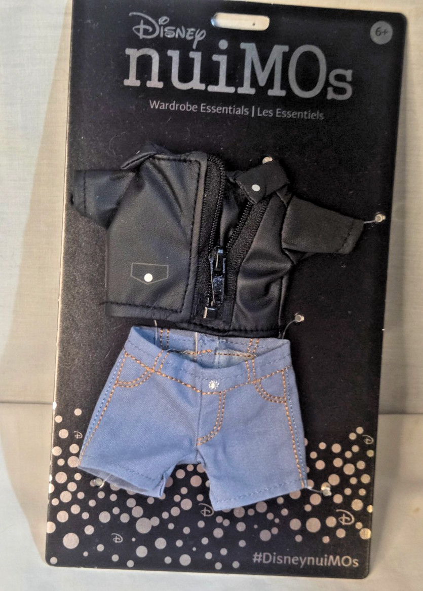 Disney nuiMOs Black Faux Leather Biker Jacket Denim Shorts Wardrobe Essentials Disney nuiMOs Black Faux Leather Biker Jacket Denim Shorts Wardrobe Essentials
