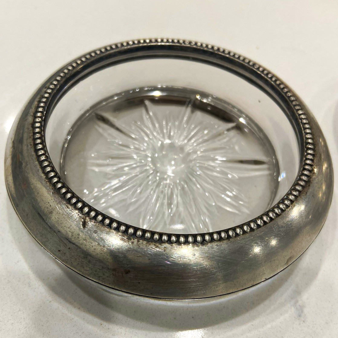 Vintage Frank M Whiting Sterling Silver Glass Coasters Set of 4 Starburst 04 Vintage Frank M Whiting Sterling Silver Glass Coasters Set of 4 Starburst 04