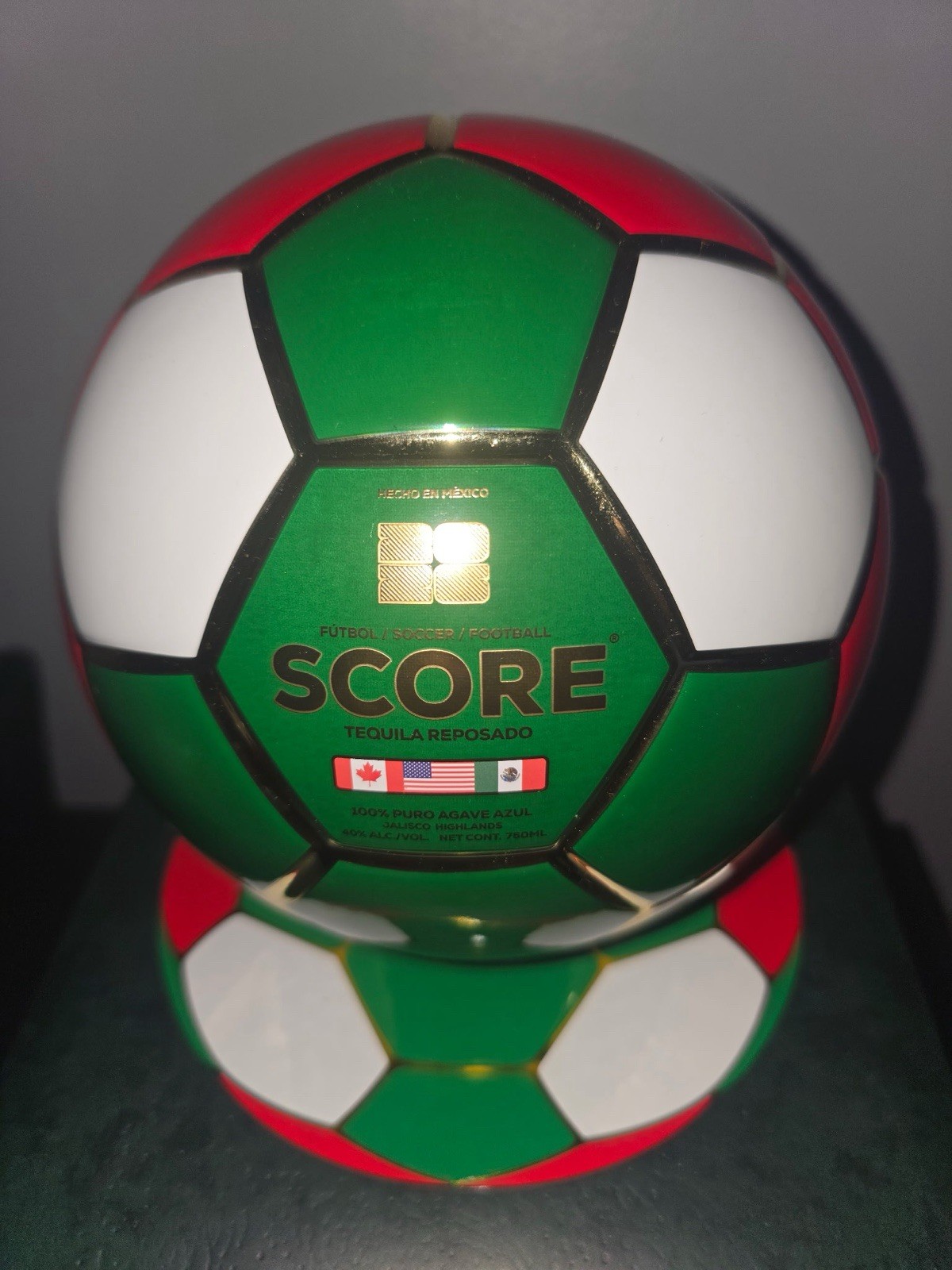 Score Tequila Reposado 2026 World Cup Mexico Limited Edition Ball Decanter-Empty Score Tequila Reposado 2026 World Cup Mexico Limited Edition Ball Decanter-Empty