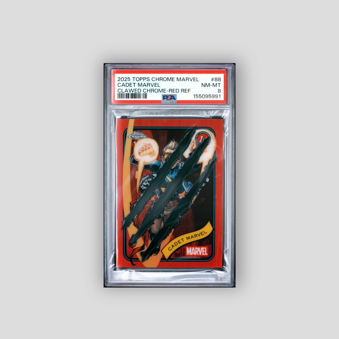Cadet Marvel Clawed Chrome Ref Refractor  2025 Topps Chrome Marvel PSA 8 (alpha)