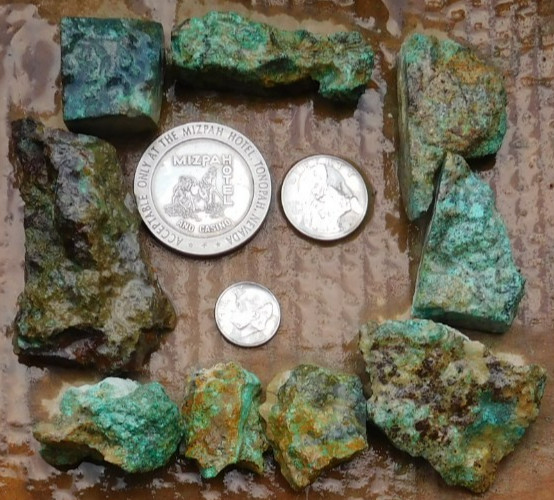 Turquoise rough 1/2 lb high grade natural hard Blue Silver #2 , Tonopah NV Lot A Turquoise rough 1/2 lb high grade natural hard Blue Silver #2 , Tonopah NV Lot A