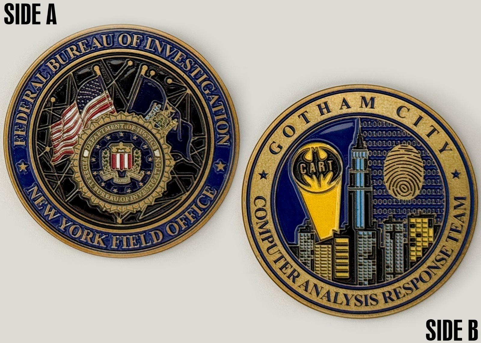 FBI New York Field Office Gotham City CART Challenge Coin 2#15 FBI New York Field Office Gotham City CART Challenge Coin 2#15