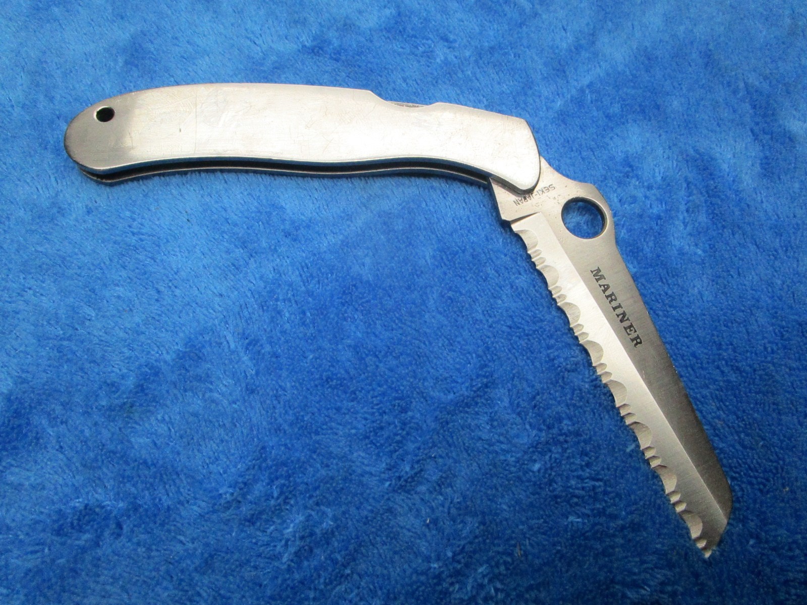 ORIGINAL VINTAGE SPYDERCO MARINER LOCKBACK FOLDING KNIFE MADE IN SEKI JAPAN ORIGINAL VINTAGE SPYDERCO MARINER LOCKBACK FOLDING KNIFE MADE IN SEKI JAPAN