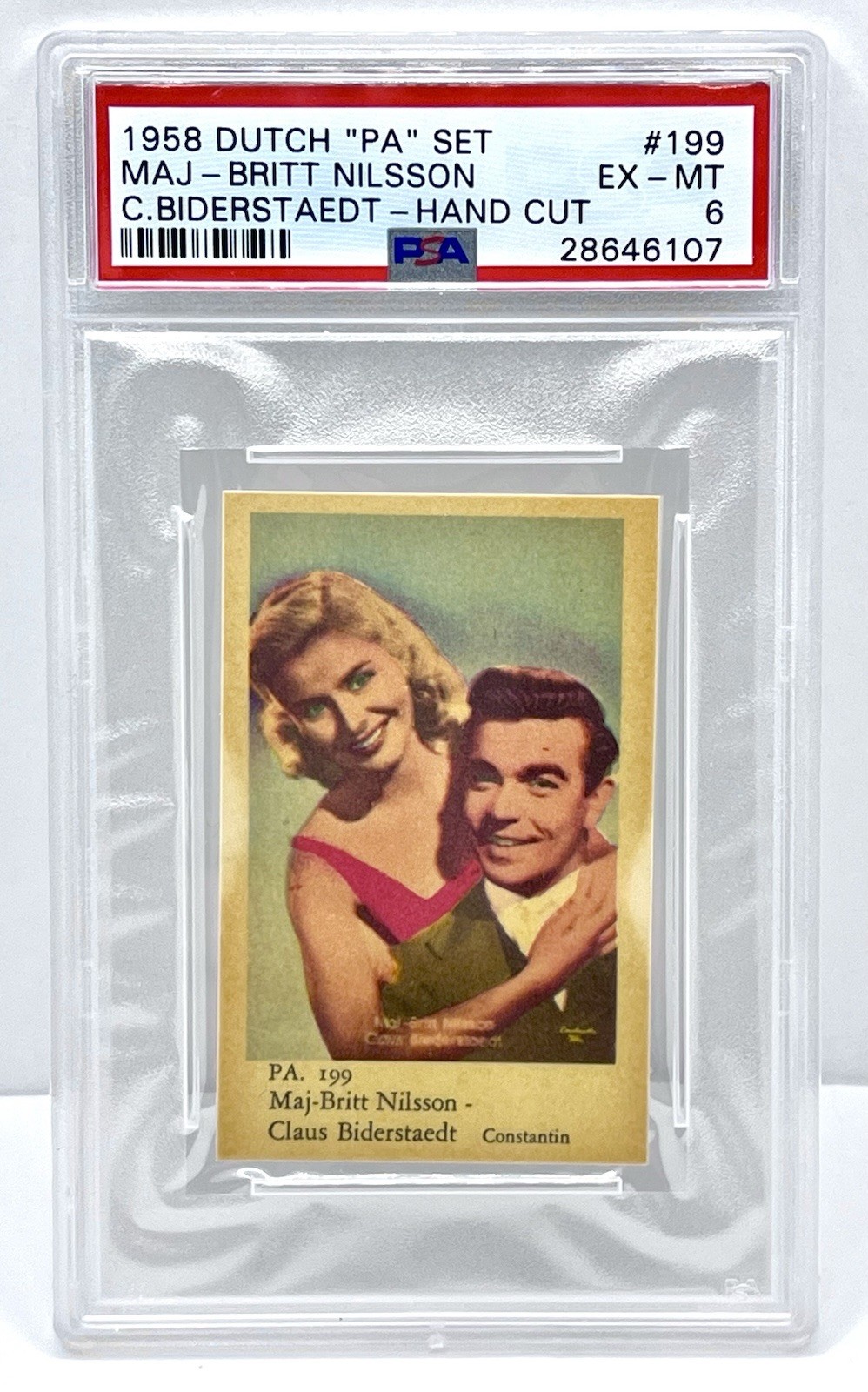 1958 Dutch "PA" Set #199 Britt Nilsson Hand Cut PSA 6 EX-MT Pop 1 None Higher 1958 Dutch "PA" Set #199 Britt Nilsson Hand Cut PSA 6 EX-MT Pop 1 None Higher
