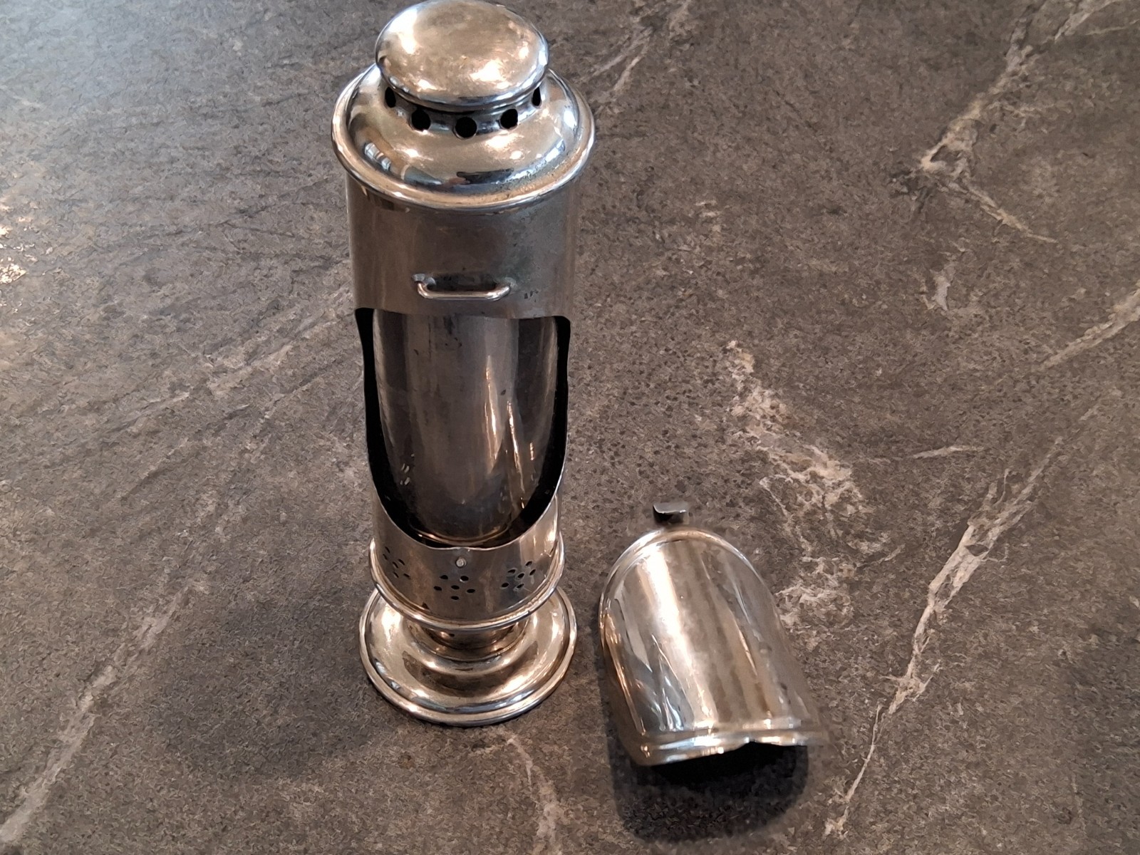 ANTIQUE 19TH CENTURY POCKET CANDLE LAMP LANTER NICKEL PLATED NICE ONE ANTIQUE 19TH CENTURY POCKET CANDLE LAMP LANTER NICKEL PLATED NICE ONE