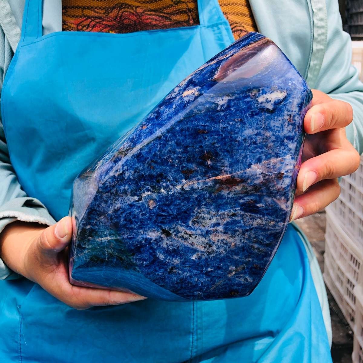7.39LB Natural blue sodalite quartz crystal freeform specime mineral healing