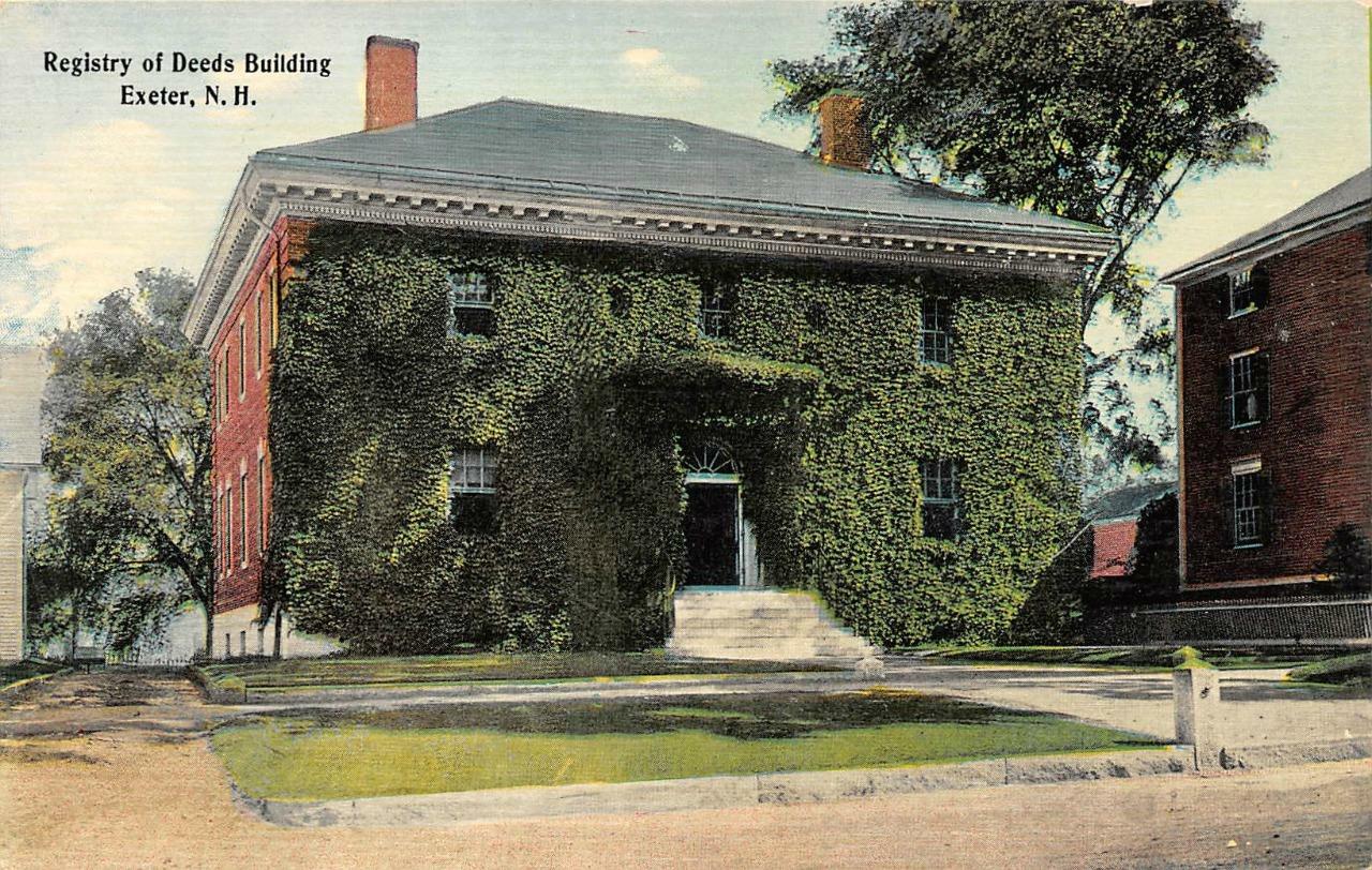 EXETER, NH New Hampshire REGISTRY OF DEEDS BUILDING~Ivy Wall c1910's Postcard EXETER, NH New Hampshire REGISTRY OF DEEDS BUILDING~Ivy Wall c1910's Postcard