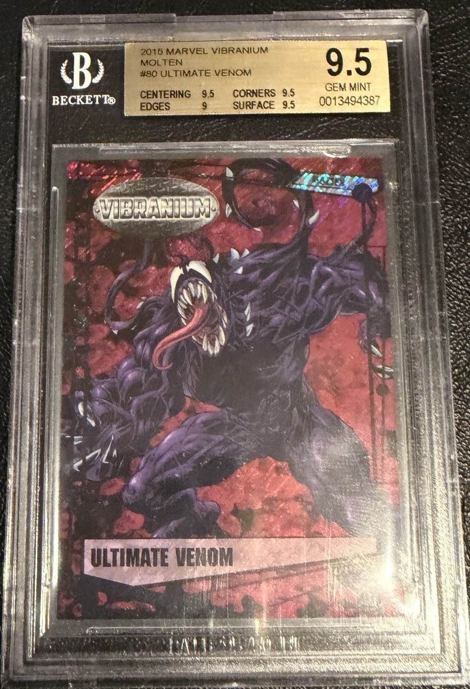2015 UD Marvel Vibranium Molten #80 Ultimate Venom /299 BGS 9.5 GEM MINT 2015 UD Marvel Vibranium Molten #80 Ultimate Venom /299 BGS 9.5 GEM MINT