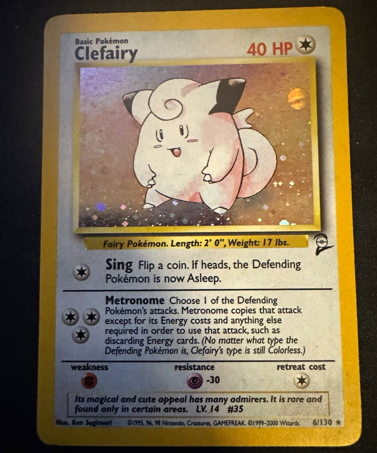 Pokémon Jungle Clefairy Holo 6/130 (2000) English Moderately/heavy played Pokémon Jungle Clefairy Holo 6/130 (2000) English Moderately/heavy played