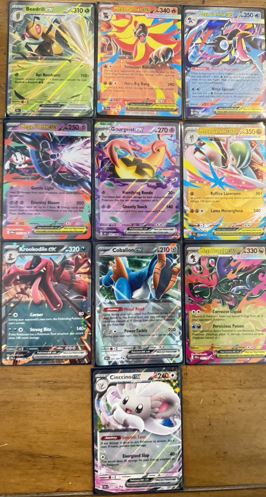 Set Of All 10 Double Rare Ex Cards From Pokémon Mega Evolution - Chaos Rising Set Of All 10 Double Rare Ex Cards From Pokémon Mega Evolution - Chaos Rising