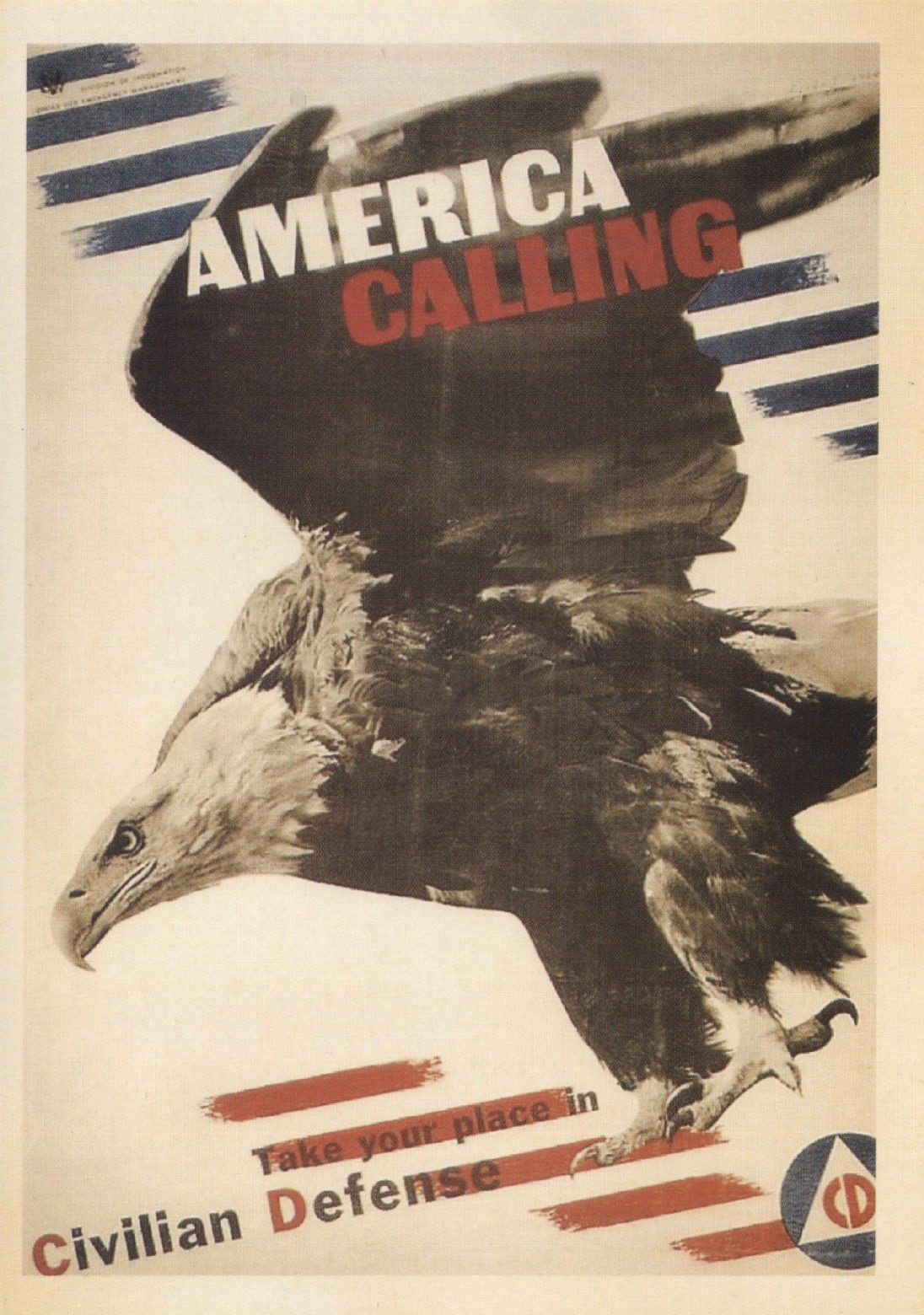 postcard War WW2 🦅 AMERICA CALLING Civilian Defense Vintage style advertising postcard War WW2 🦅 AMERICA CALLING Civilian Defense Vintage style advertising