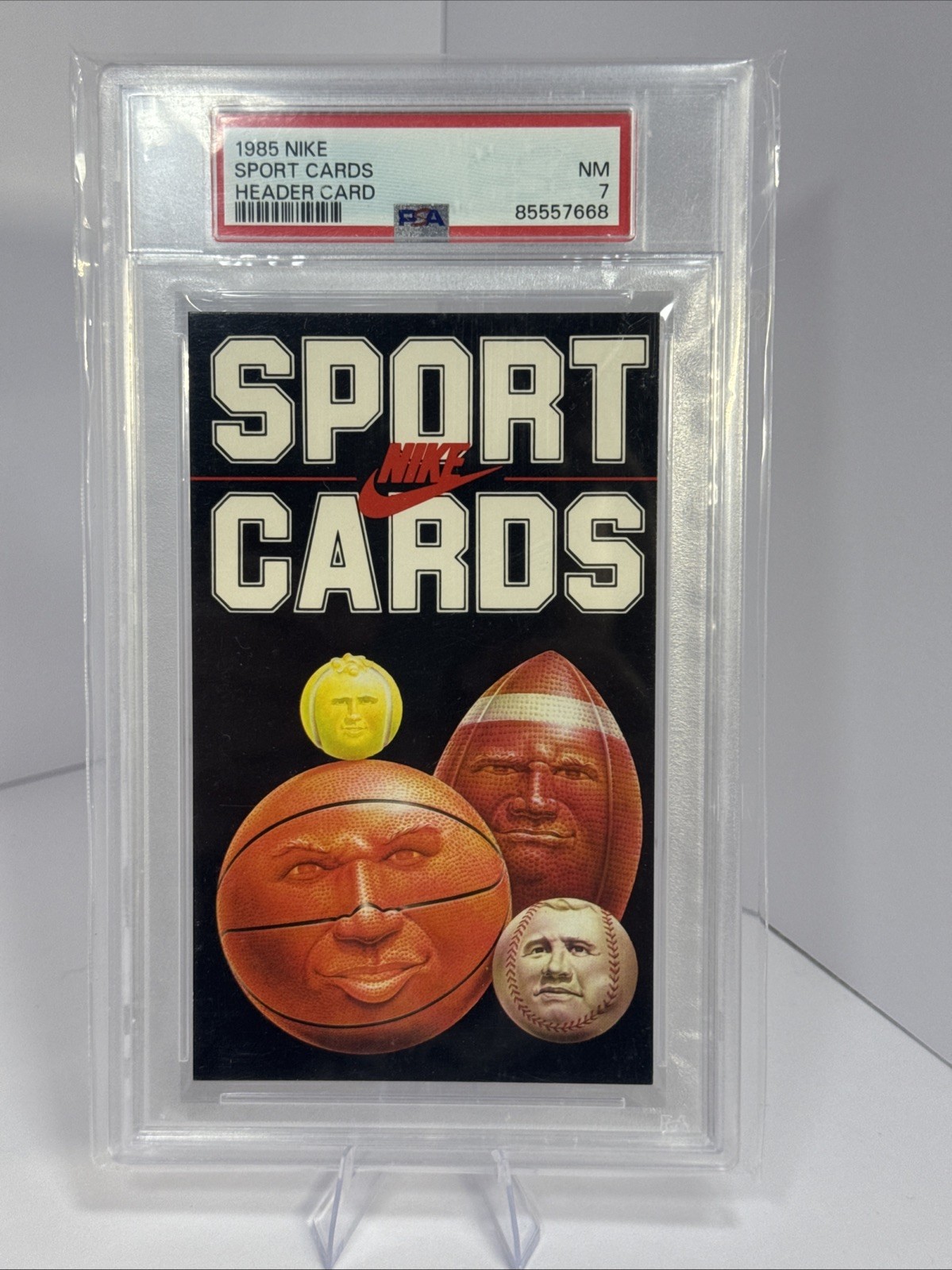1985 NIKE PROMO MICHAEL JORDAN ROOKIE CARD RC - HEADER - LOW POP 1985 NIKE PROMO MICHAEL JORDAN ROOKIE CARD RC - HEADER - LOW POP