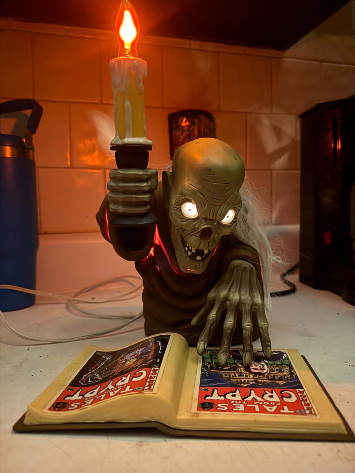 Vintage 1996 Tales From The Crypt Keeper Light Up 11" Candelabra by Trendmaster