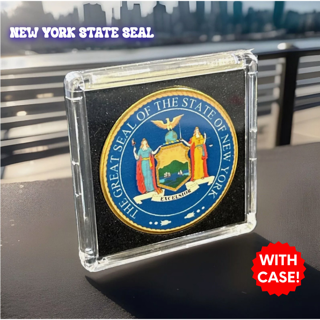 NEW YORK (NY) State Seal Challenge Coin Colorized USA CASE INCLUDED #NY NEW YORK (NY) State Seal Challenge Coin Colorized USA CASE INCLUDED #NY