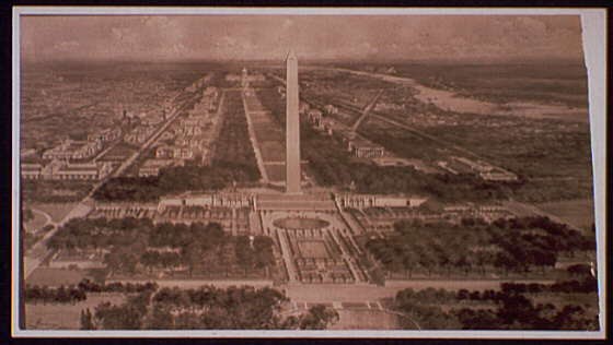 Photo:Washington DC Washington Monument Mall 1900s Aerial View Photo:Washington DC Washington Monument Mall 1900s Aerial View