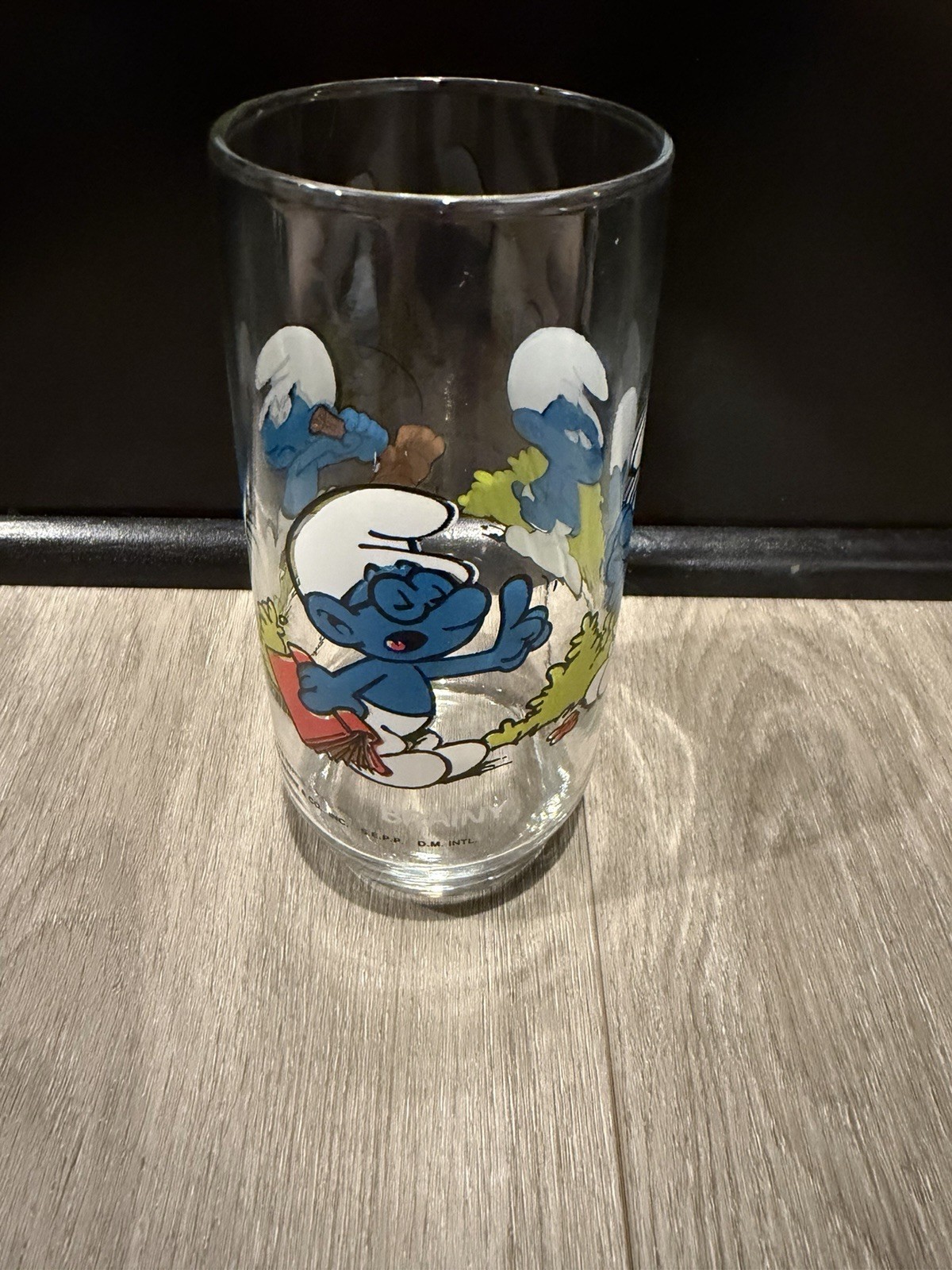 The Smurfs Brainy Smurf Drinking Glass Cup 12oz Tumbler Vtg 1982 Peyo Cartoons The Smurfs Brainy Smurf Drinking Glass Cup 12oz Tumbler Vtg 1982 Peyo Cartoons