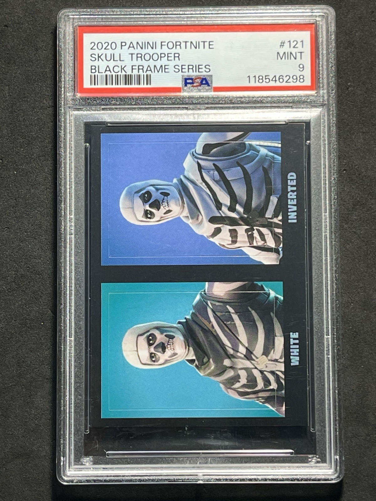 2020 Panini Fortnite SKULL TROOPER BLACK FRAME SERIES Sticker #121 PSA 9 2020 Panini Fortnite SKULL TROOPER BLACK FRAME SERIES Sticker #121 PSA 9