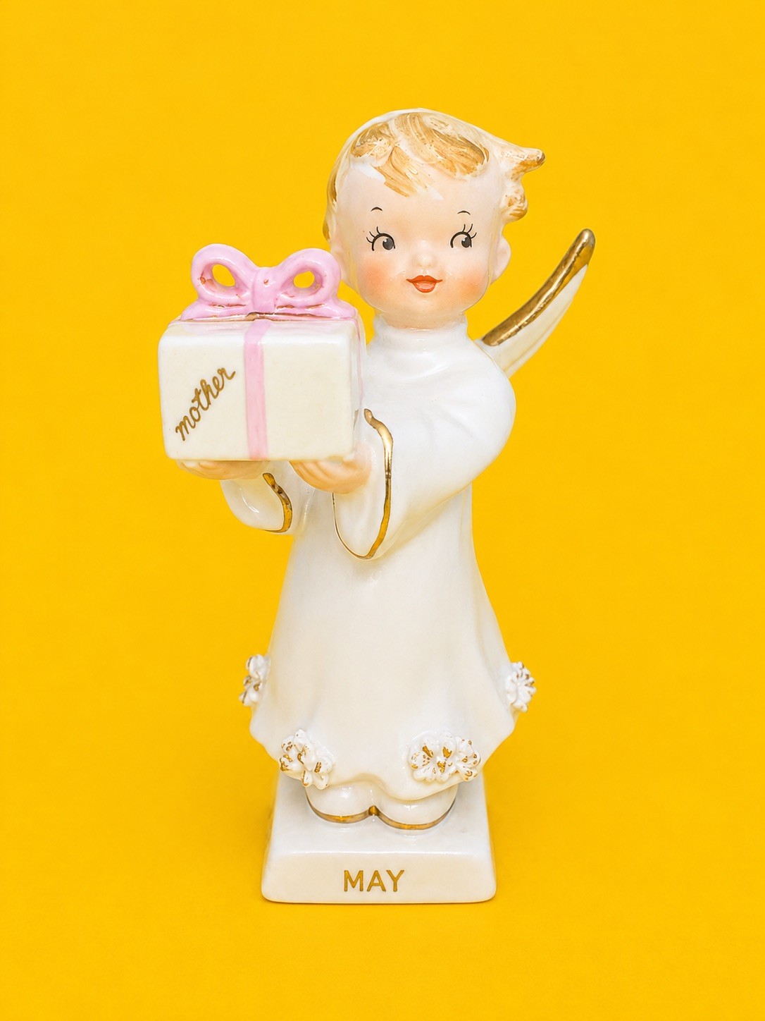 🥳 CUTE Vintage Birthday May Mothers Day Girl Angel Figurine Rare Kitsch 🥳 CUTE Vintage Birthday May Mothers Day Girl Angel Figurine Rare Kitsch