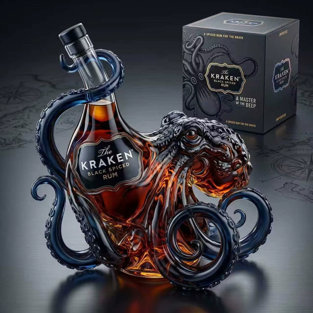 NEW The Kraken Spiced Rum Octopus Whiskey Decanter 350ml Octopus Shaped Gothic NEW The Kraken Spiced Rum Octopus Whiskey Decanter 350ml Octopus Shaped Gothic