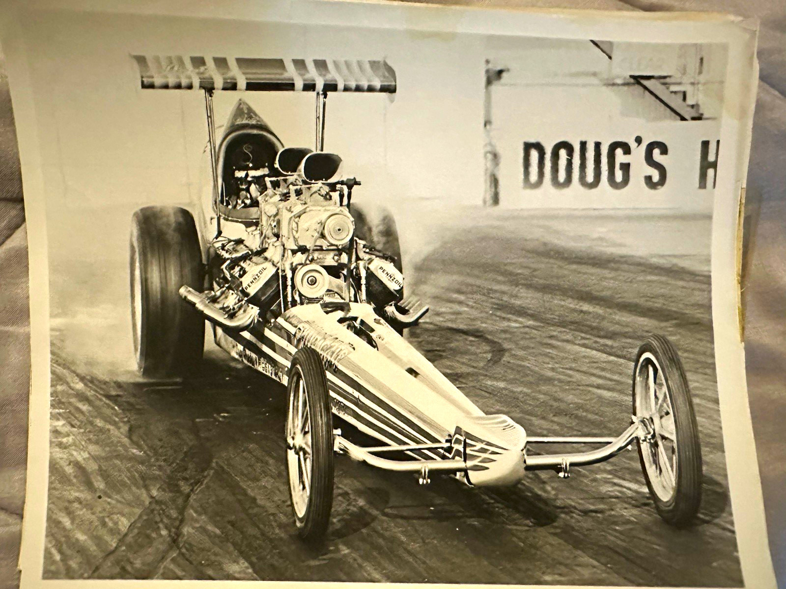 Black & White Dragster Drag Racing Photograph Print on Paper, Landscape Black & White Dragster Drag Racing Photograph Print on Paper, Landscape
