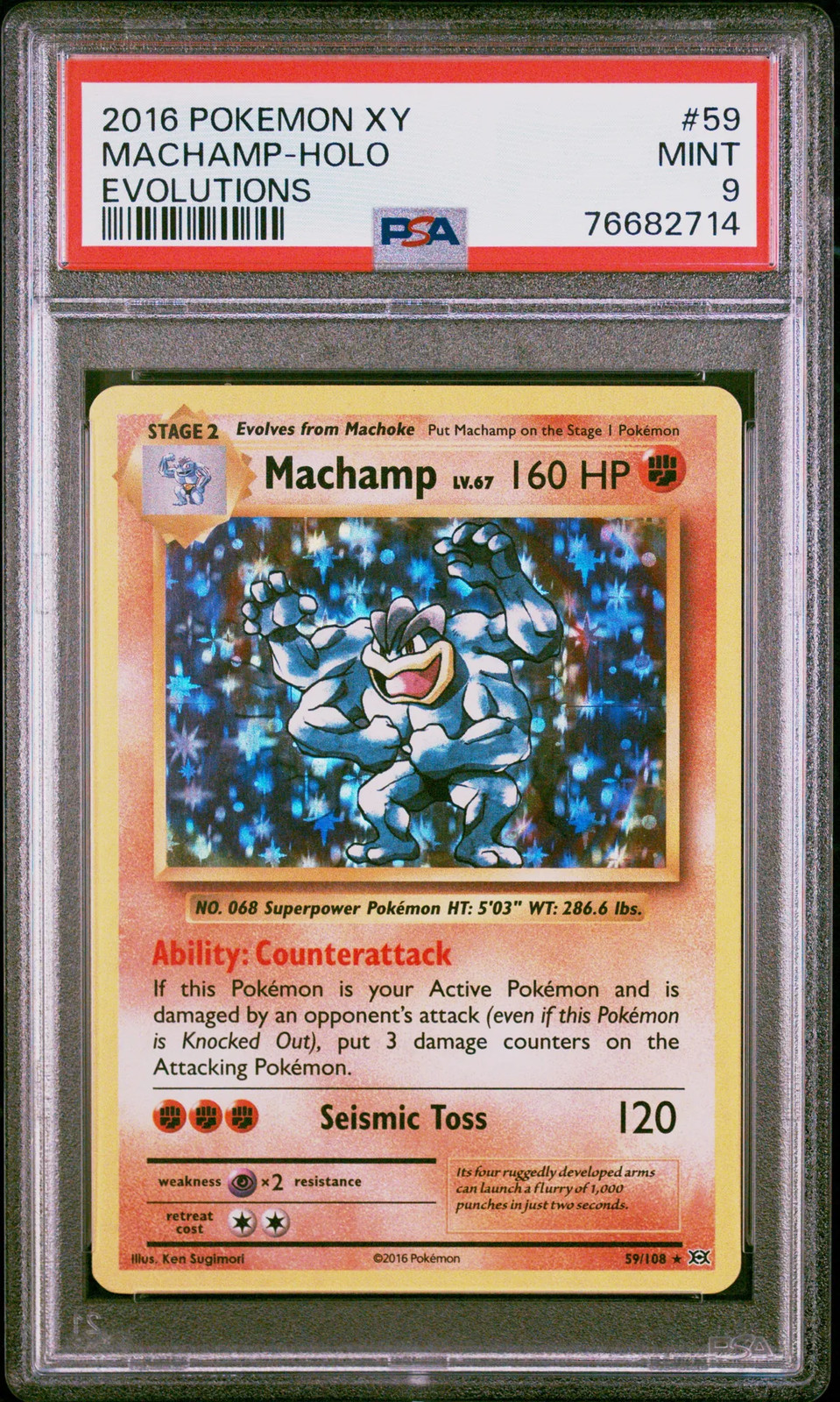 Pokemon XY Evolutions MACHAMP HOLO PSA 9