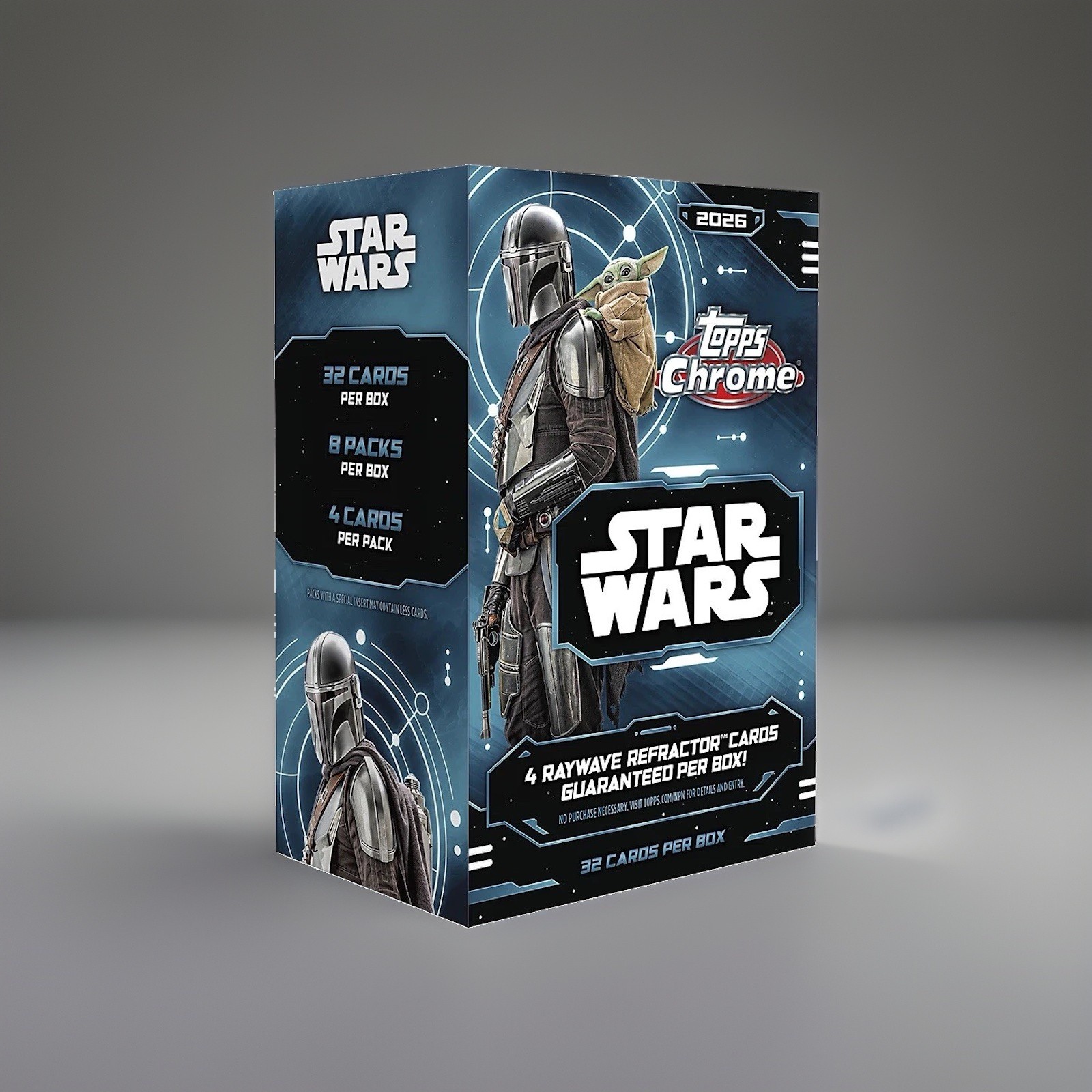 2026 Topps Chrome Star Wars Blaster Box 8 Packs, 32 Total Cards Factory Sealed 2026 Topps Chrome Star Wars Blaster Box 8 Packs, 32 Total Cards Factory Sealed