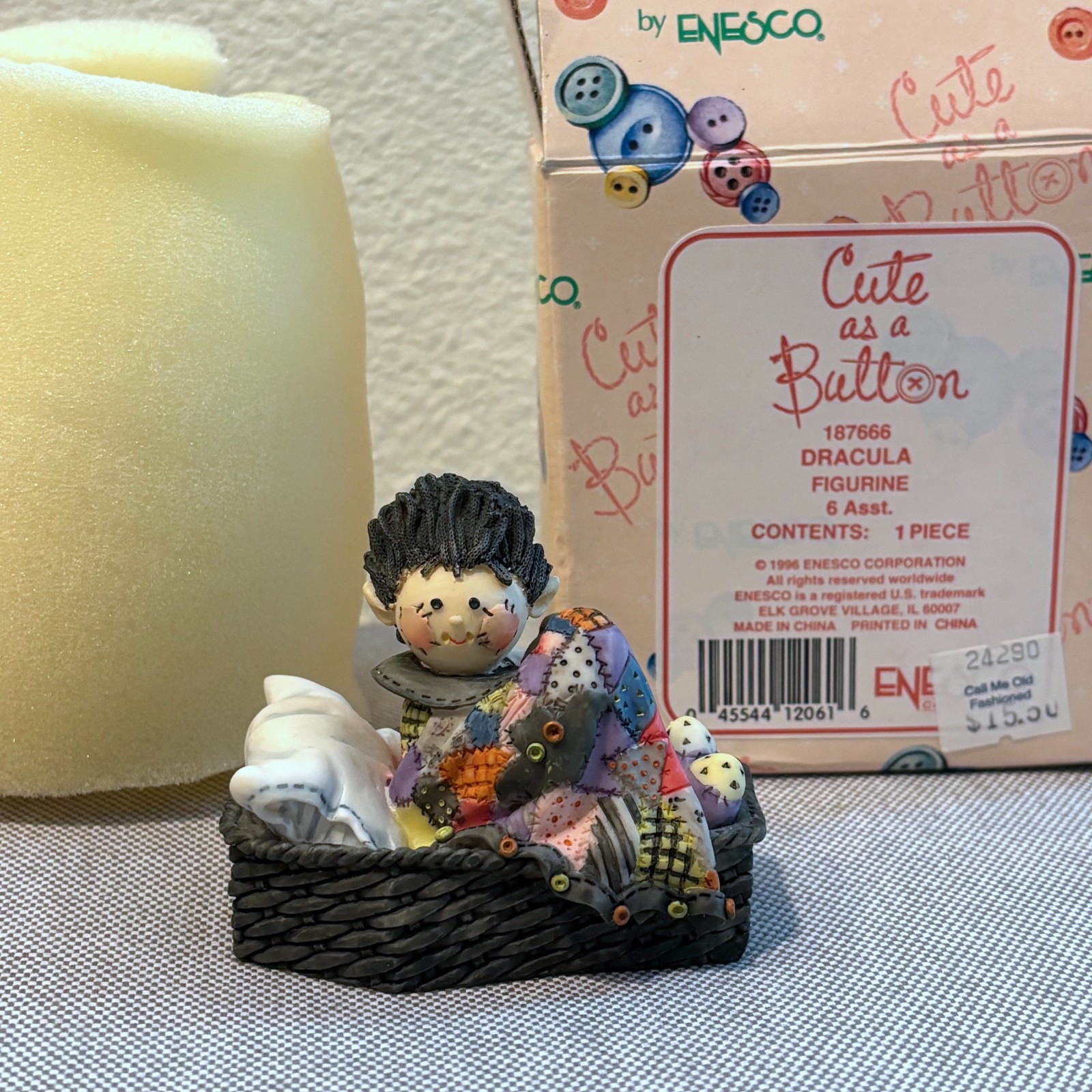 ENESCO Halloween Cute As A Button Figurine Dracula 1996 ENESCO Halloween Cute As A Button Figurine Dracula 1996