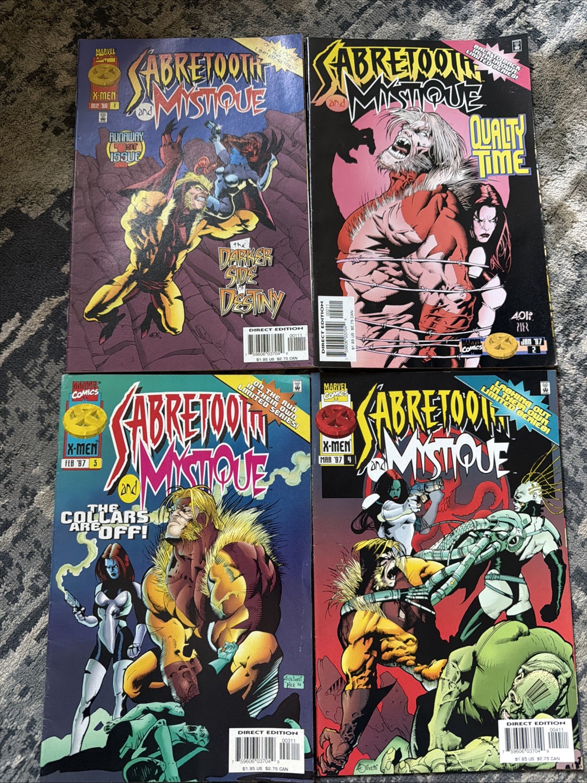 Sabretooth and Mystique #1-4 Complete Set Marvel X-Men 1996 Wolverine Lot