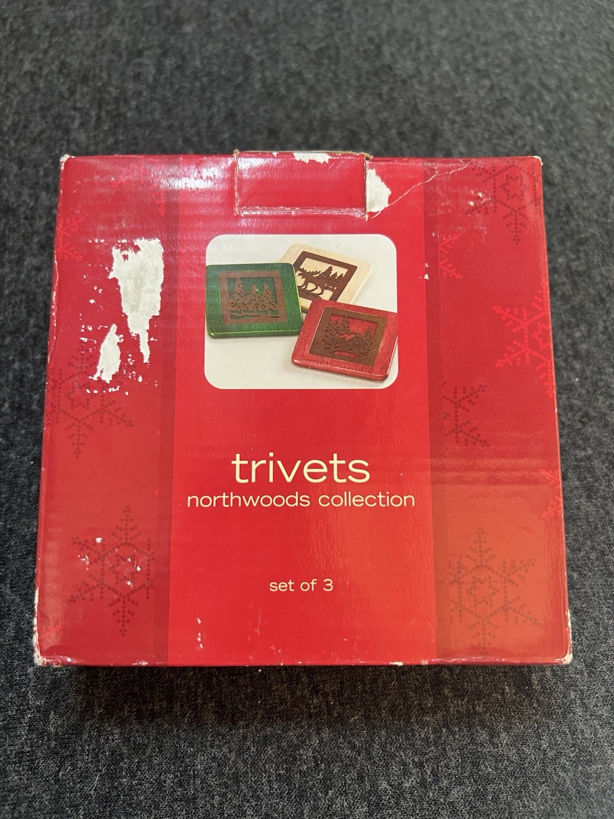 Vintage Trivets Northwoods Collection-set Of 3- 6”x6”