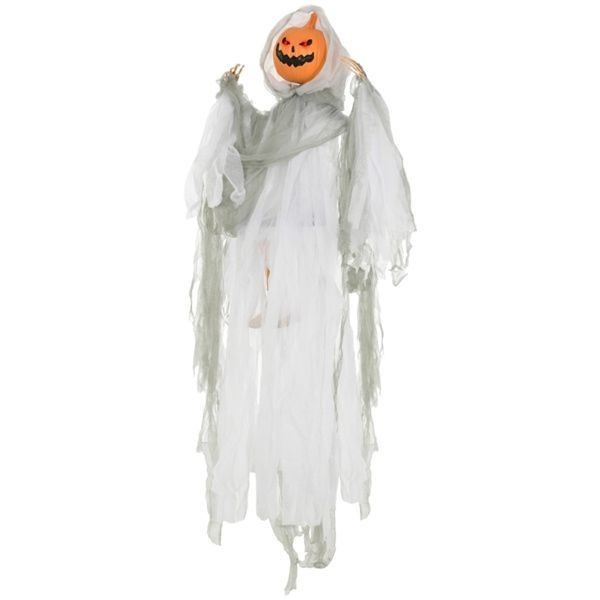 Halloween Pumpkin Ghost Decoration Red LED Eyes Blinking Hanging Prop Halloween Pumpkin Ghost Decoration Red LED Eyes Blinking Hanging Prop