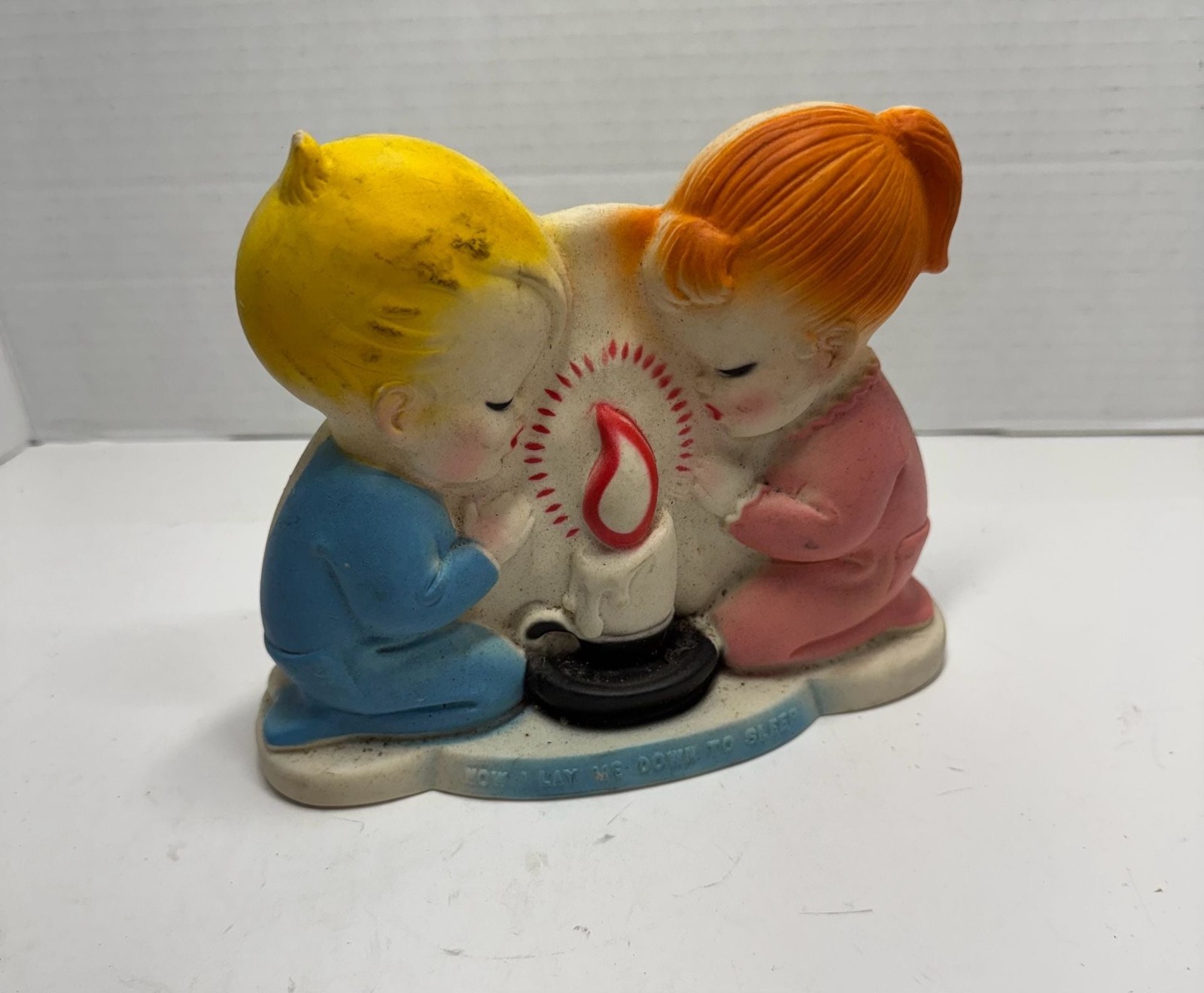 Vintage Alan Jay Rubber Night Light Now I Lay Me Down To Sleep Boy and Girl Vintage Alan Jay Rubber Night Light Now I Lay Me Down To Sleep Boy and Girl
