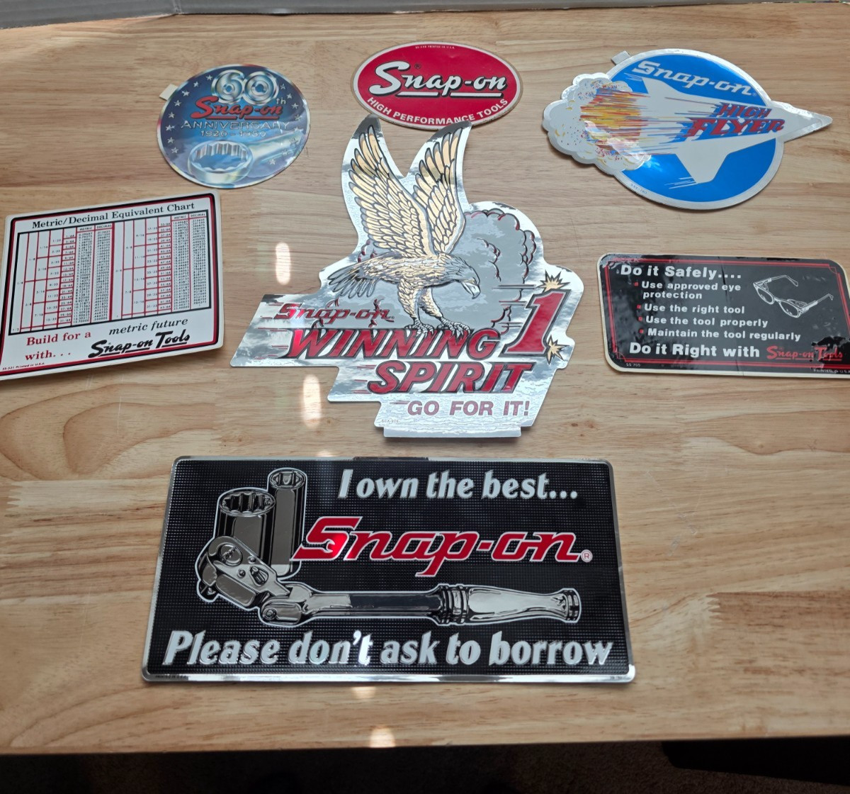 NOS Vintage Snap-On Tools Decal Sticker Lot High Flyer Winning Spirit USA