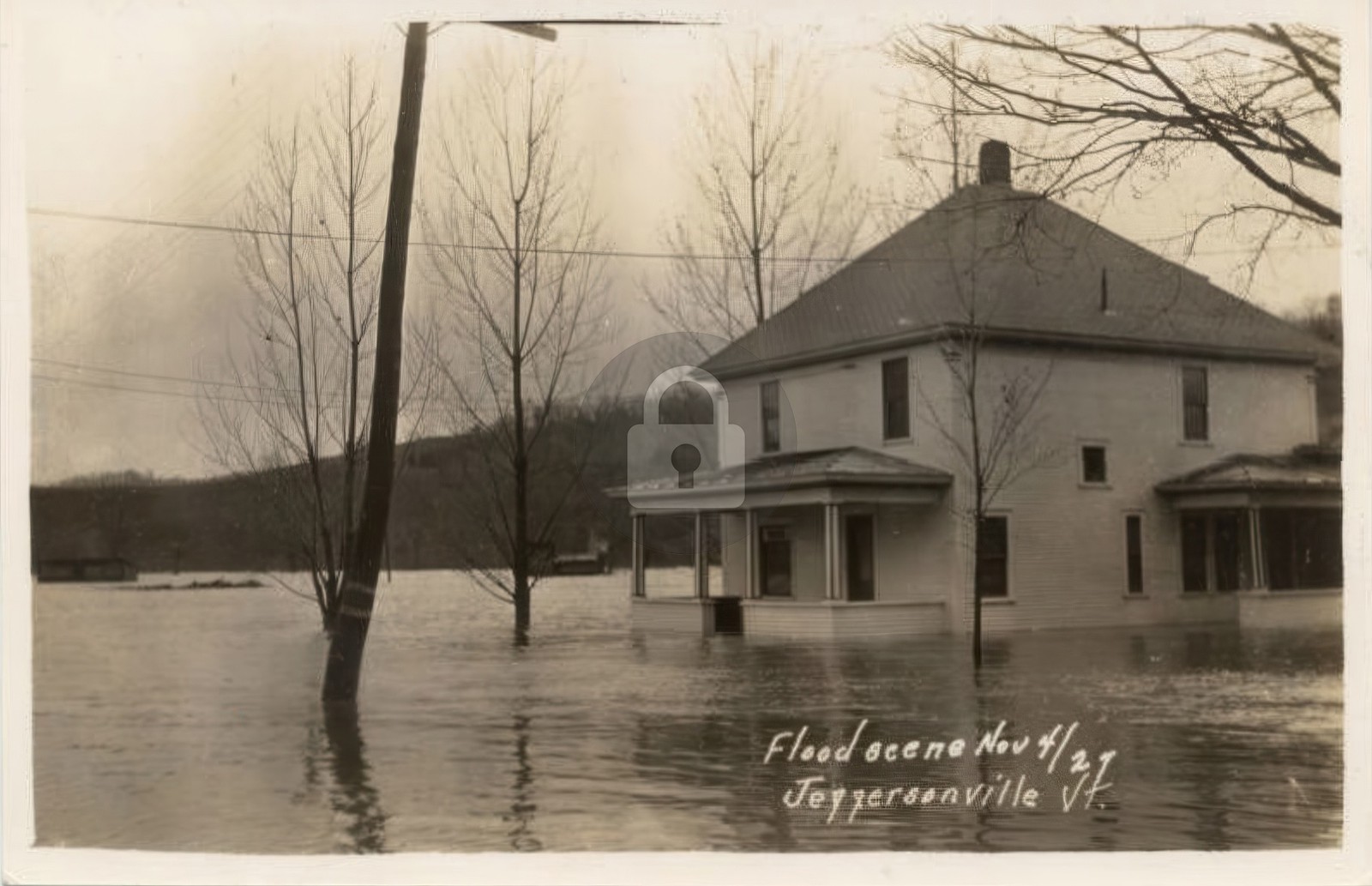 Flood scene, Jeffersonville VT Vermont 1927 RPPC Photo Postcard COPY Flood scene, Jeffersonville VT Vermont 1927 RPPC Photo Postcard COPY
