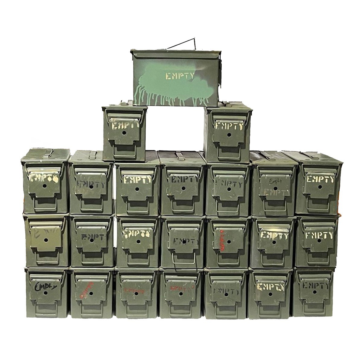 24 CANS Grade 2 50 cal empty ammo cans 24 Total 24 CANS Grade 2 50 cal empty ammo cans 24 Total