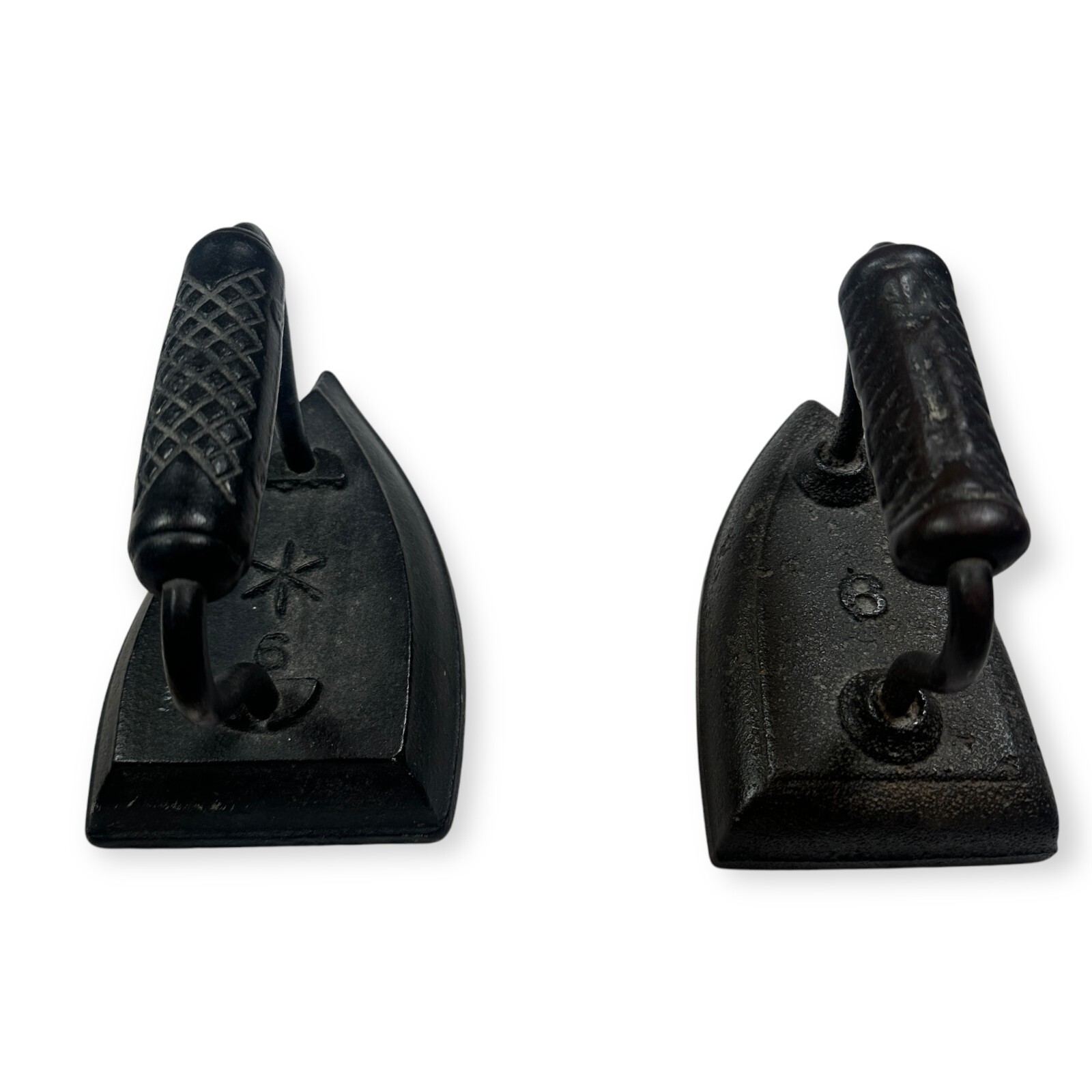 Vintage Antique Cast Iron #6 Flat Iron Set of 2 Clothes Door Stop Rustic Vintage Antique Cast Iron #6 Flat Iron Set of 2 Clothes Door Stop Rustic
