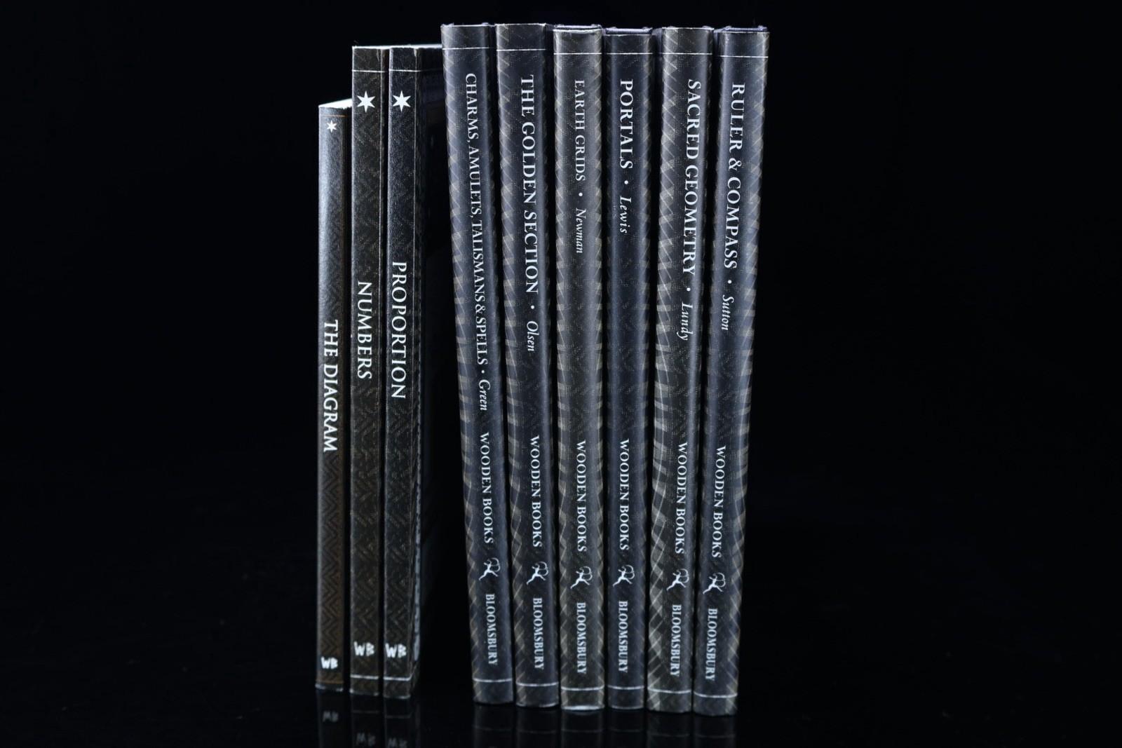 Wooden Books — Set Of 9 — Portals, Rulers, Geometry, Grids, Numbers, Charms, Etc Wooden Books — Set Of 9 — Portals, Rulers, Geometry, Grids, Numbers, Charms, Etc