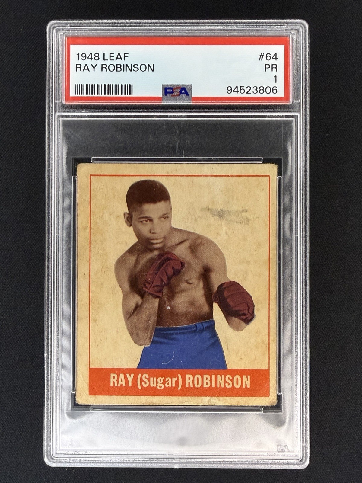 1948 LEAF #64 RAY ROBINSON PSA 1 1948 LEAF #64 RAY ROBINSON PSA 1