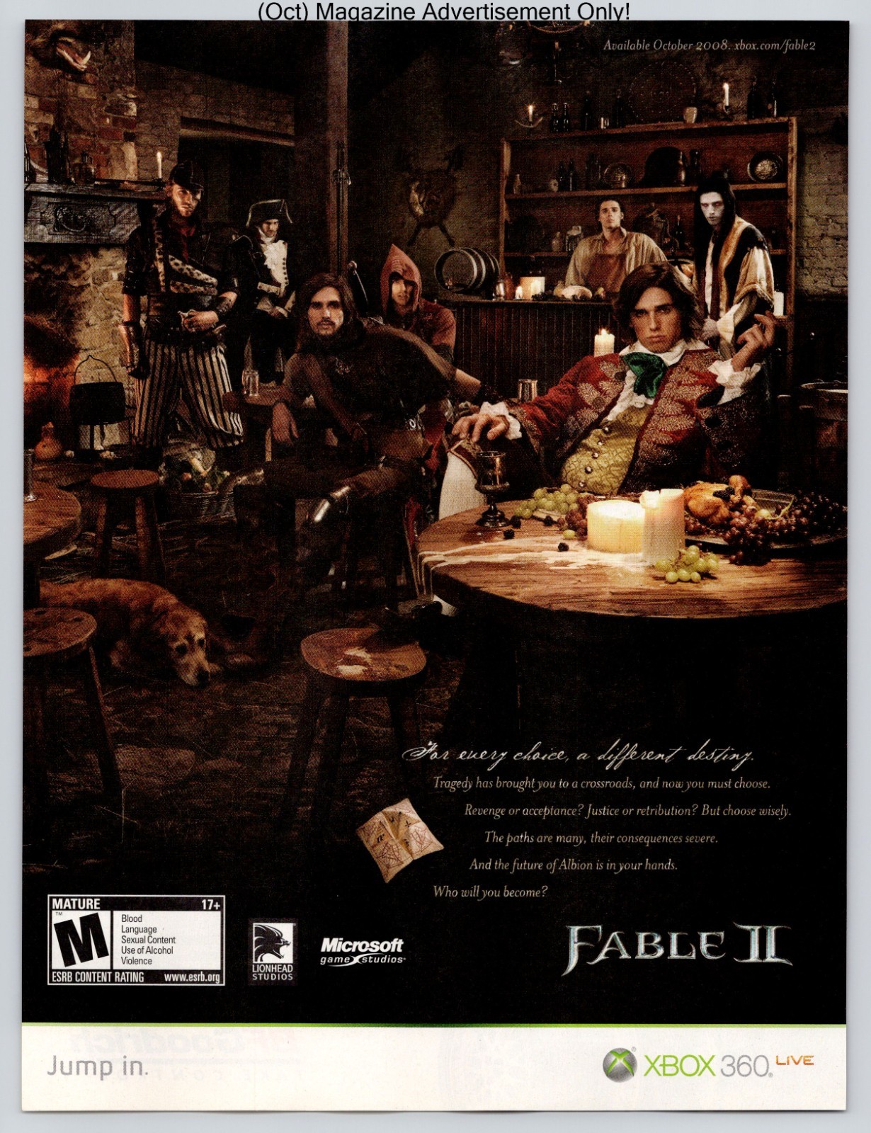 Fable II Xbox 360 Lionhead Microsoft RPG Fantasy 2008 Full Page Print Ad Fable II Xbox 360 Lionhead Microsoft RPG Fantasy 2008 Full Page Print Ad