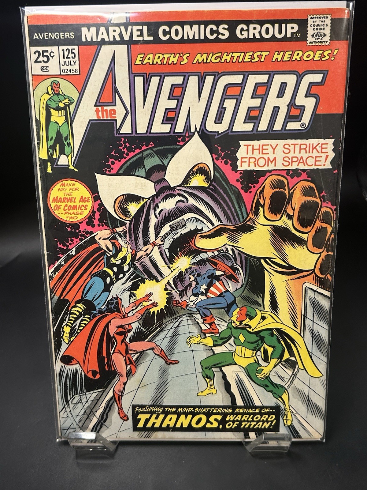 Vintage The Avengers #125 Midgrade Marvel Comics Group 1974 THANOS w/Stamp Vintage The Avengers #125 Midgrade Marvel Comics Group 1974 THANOS w/Stamp