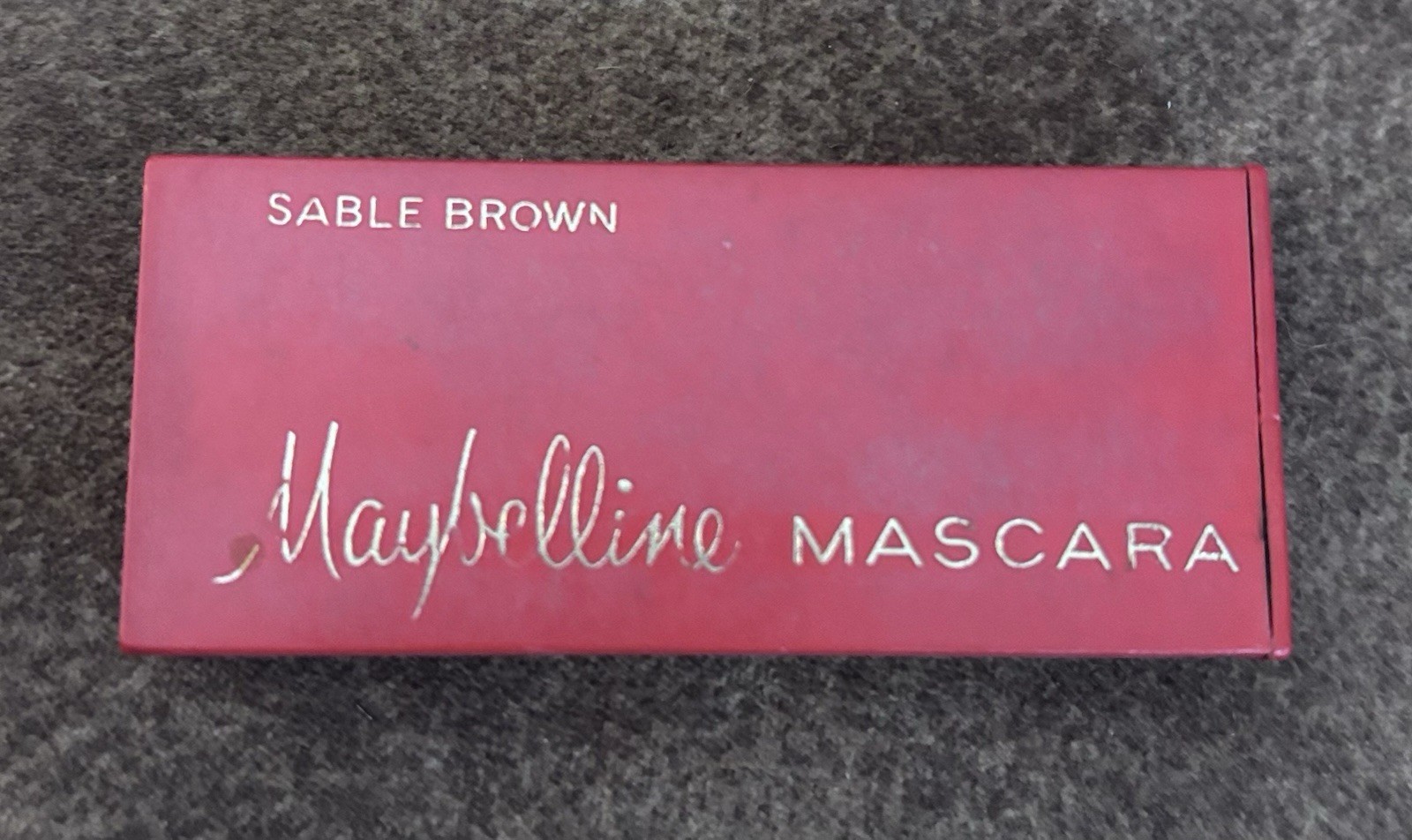 1960 Maybelline Mascara Sable Brown Script Logo Box Vtg Cosmetic Ephemera 1960 Maybelline Mascara Sable Brown Script Logo Box Vtg Cosmetic Ephemera
